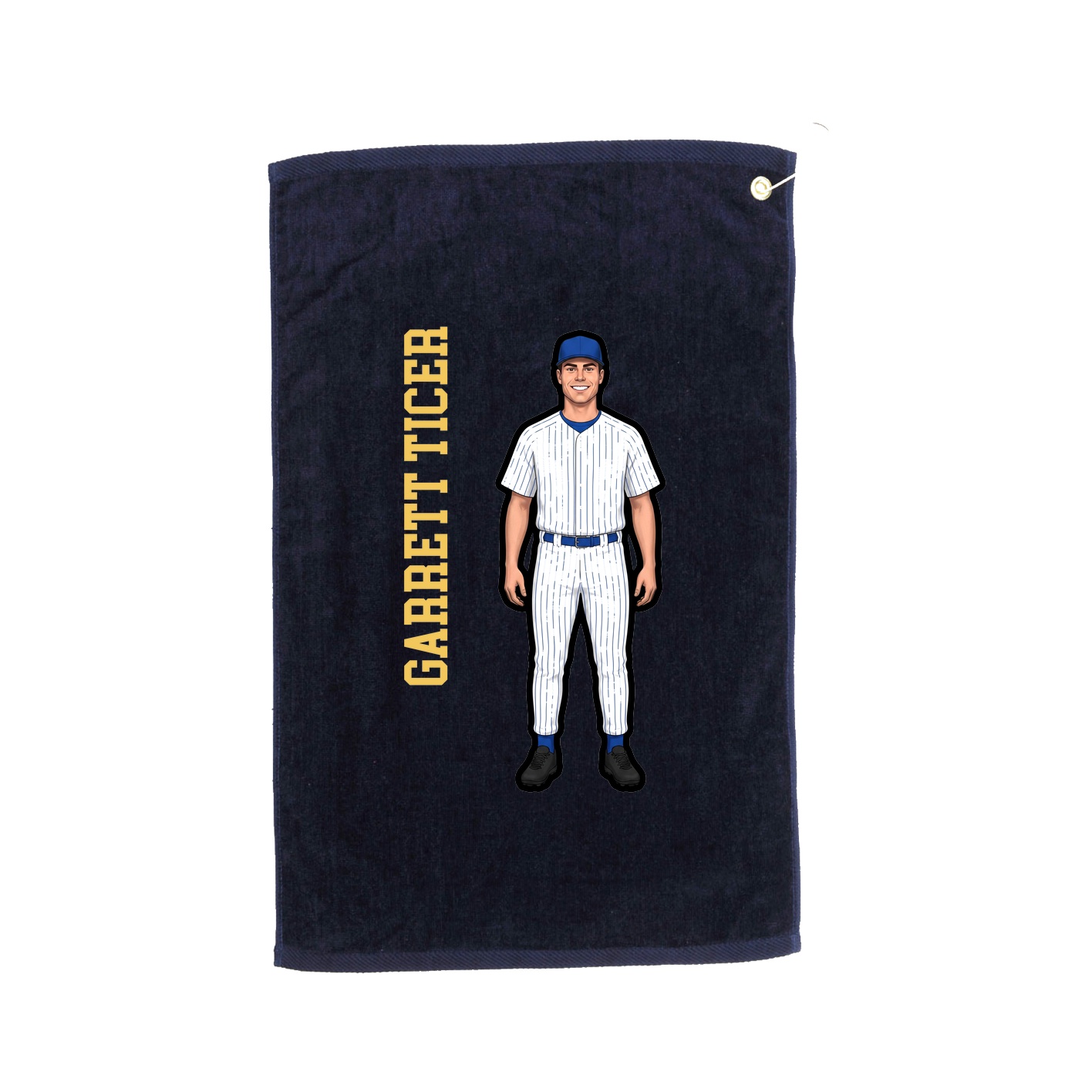 Golf Towel — Name Vertical in Navy