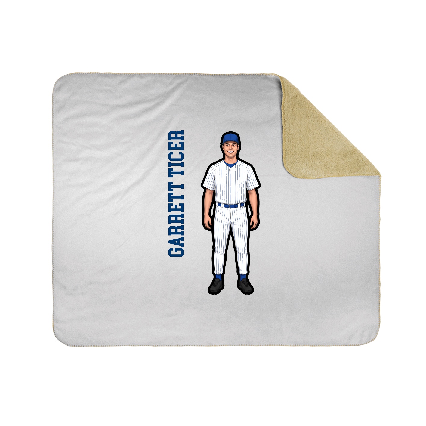 Throw Blanket — Name Vertical in White