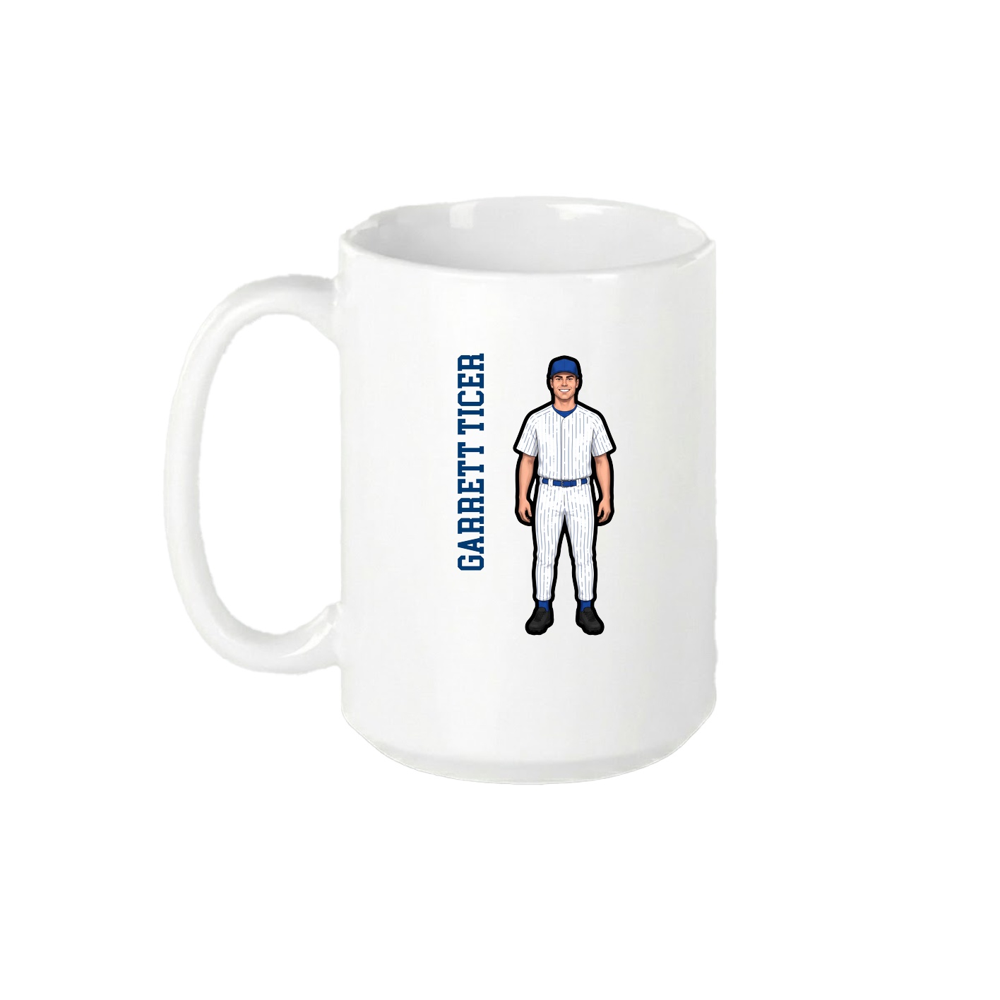 15oz Coffee Mug — Name Vertical in White