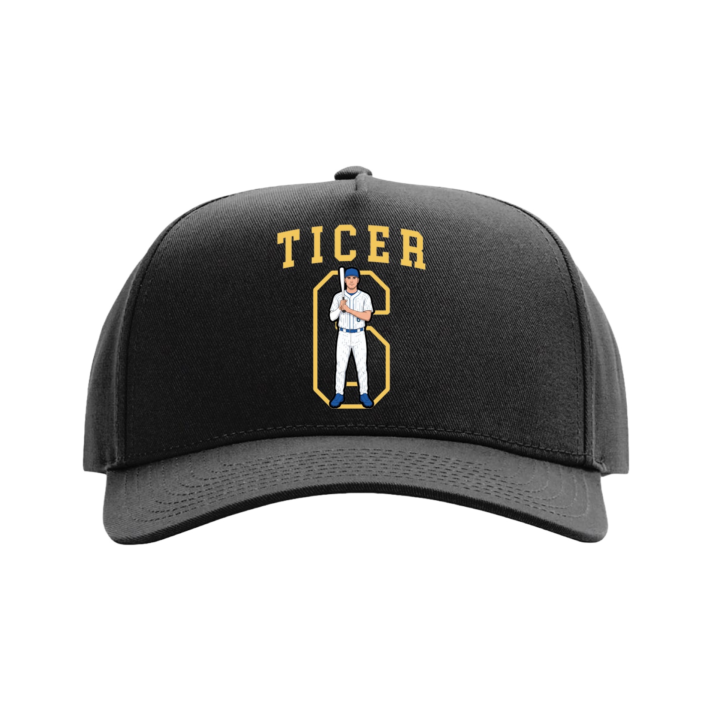 Full Fabric Five-Panel Champ Cap — Shirsey in Black