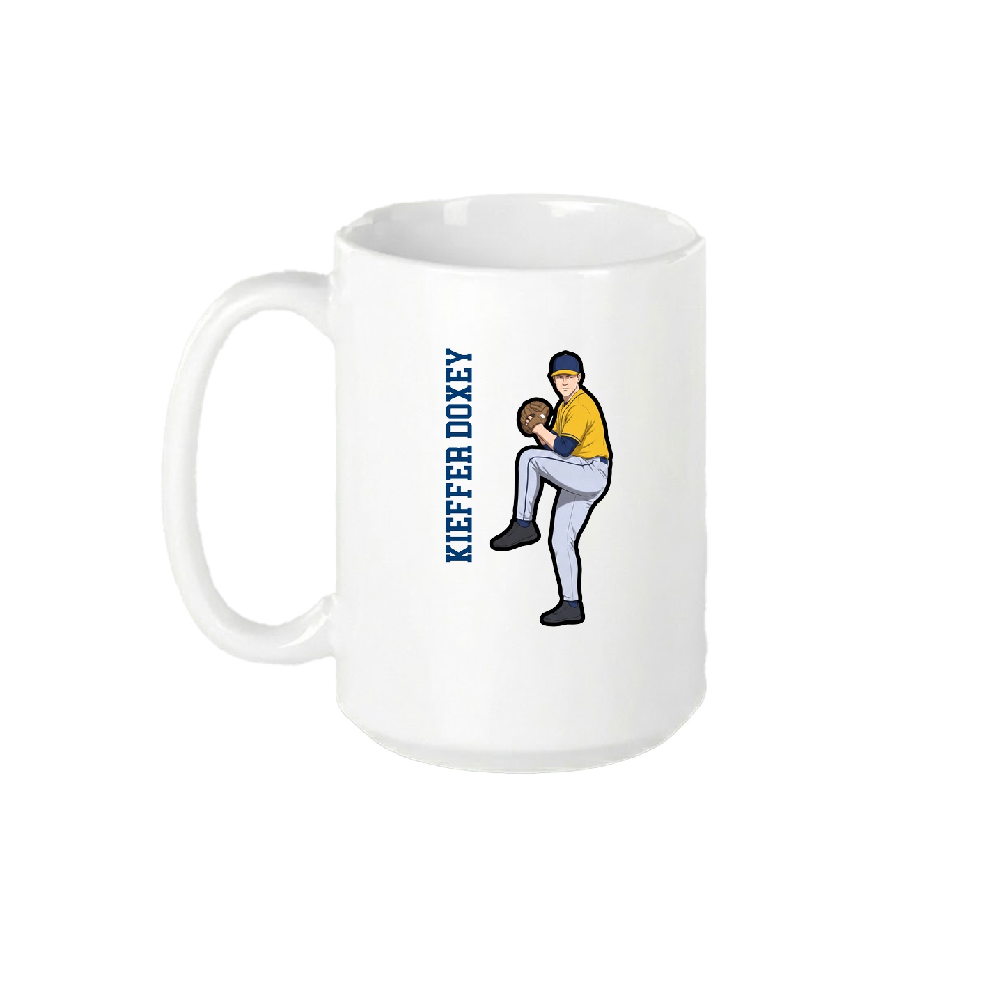 15oz Coffee Mug — Name Vertical in White