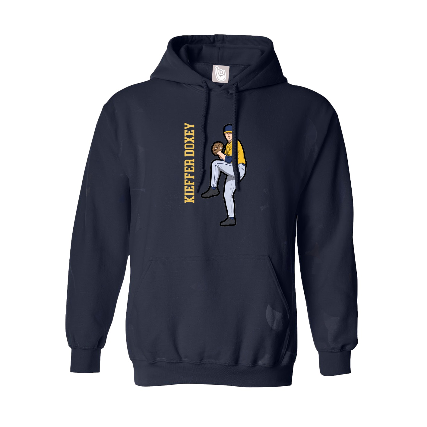 Youth Hoodie — Name Vertical in Navy