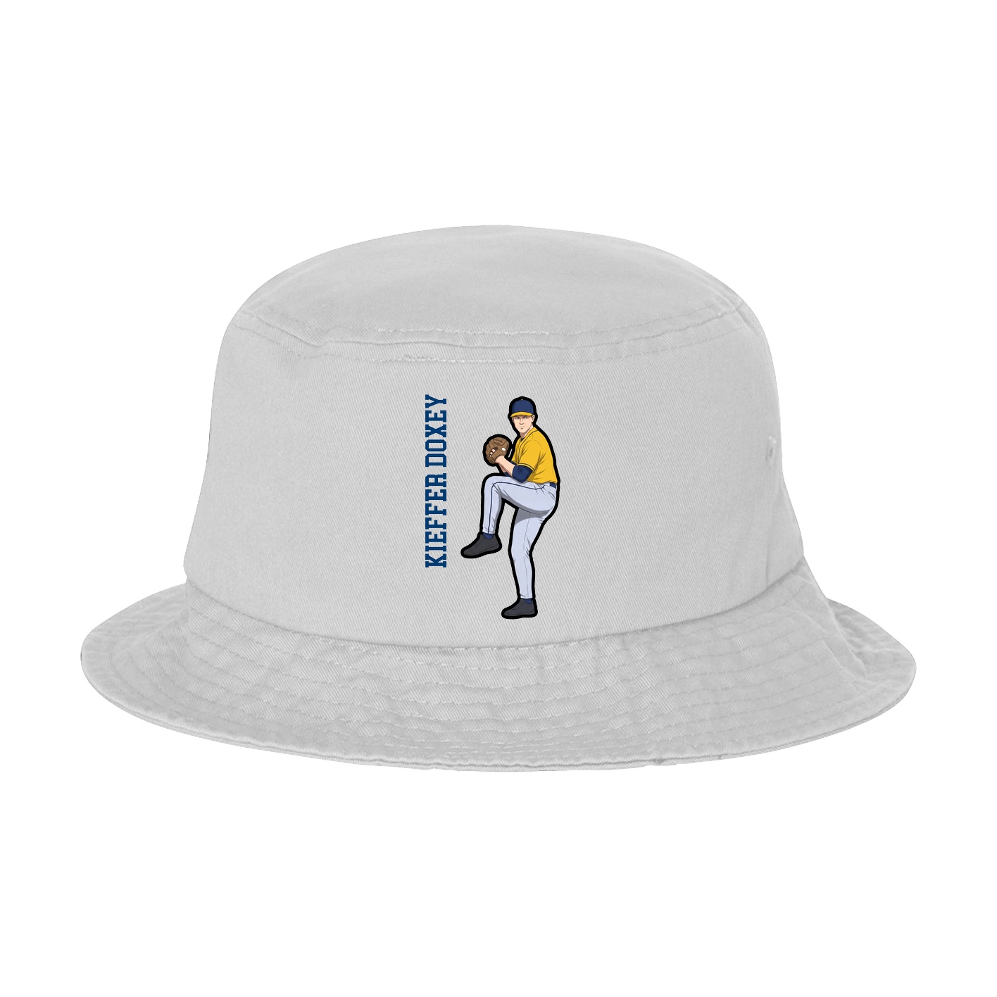 Bucket Cap — Name Vertical in White