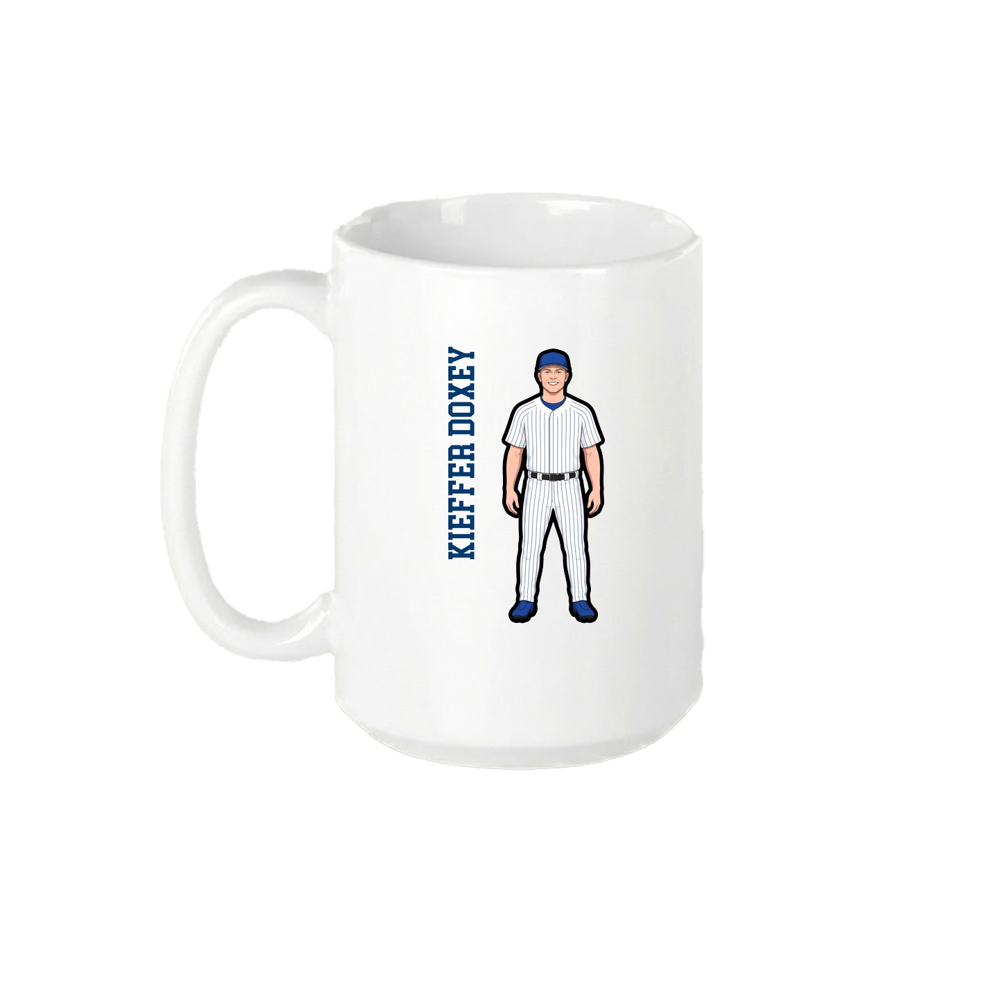 15oz Coffee Mug — Name Vertical in White
