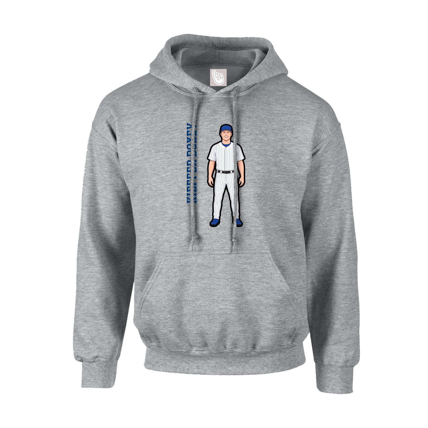 Youth Hoodie — Name Vertical in Grey
