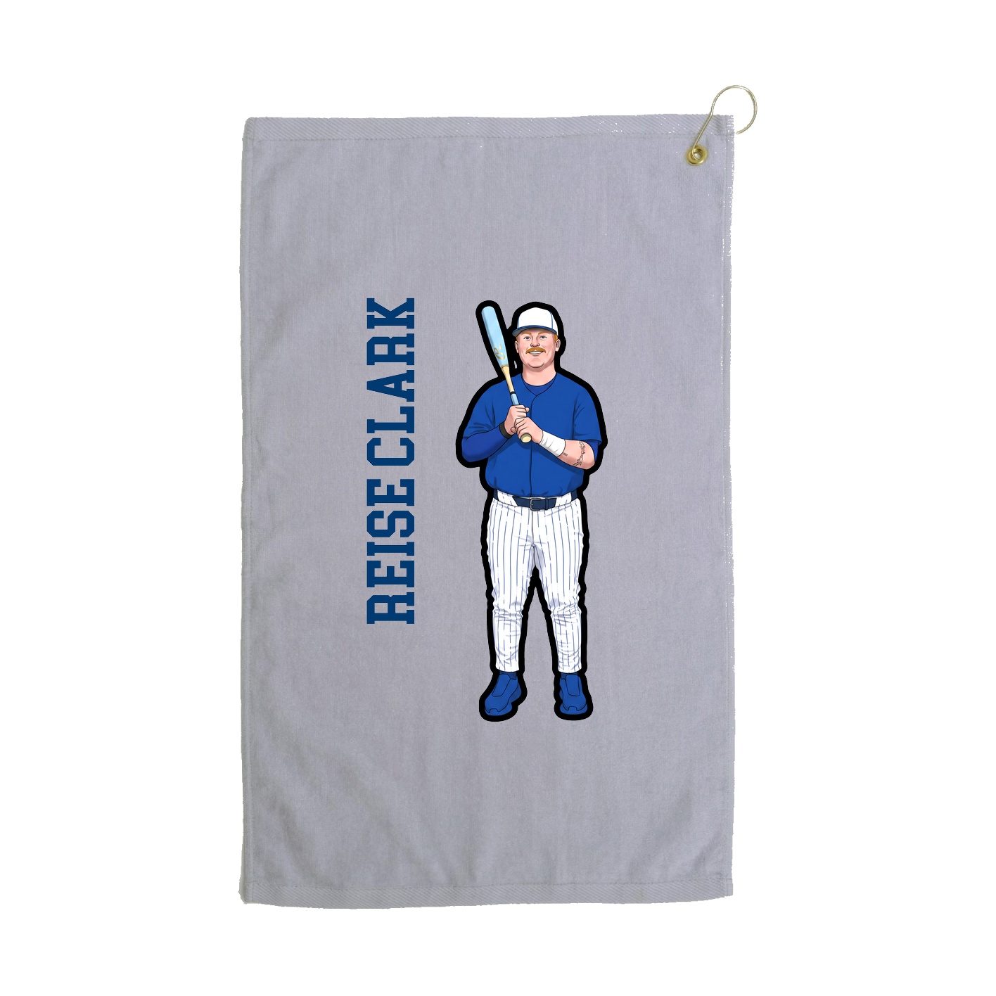 Golf Towel — Name Vertical in Grey