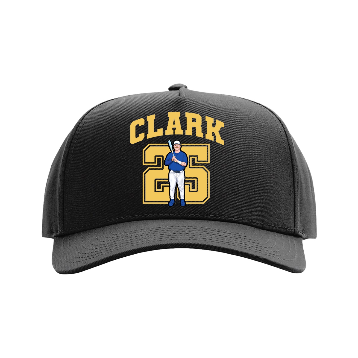 Full Fabric Five-Panel Champ Cap — Number in Black