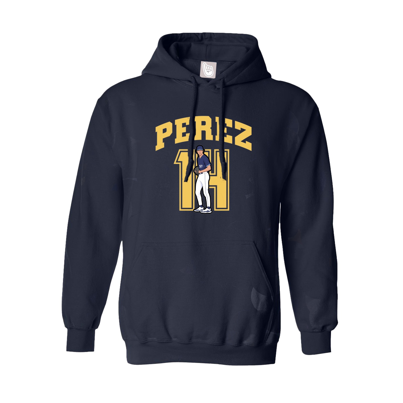 Youth Hoodie — Number in Navy