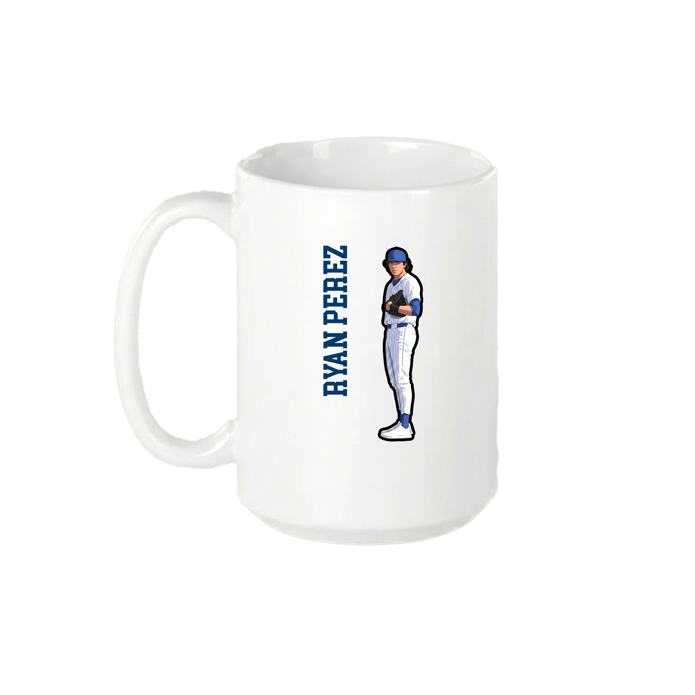 15oz Coffee Mug — Name Vertical in White
