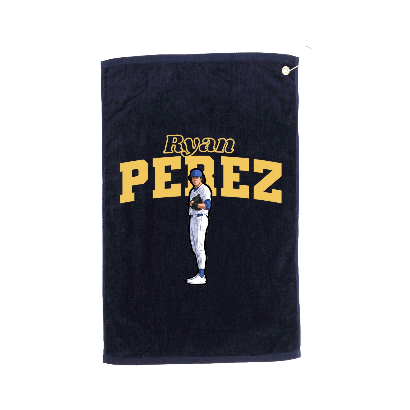 Golf Towel — Name Arch in Navy