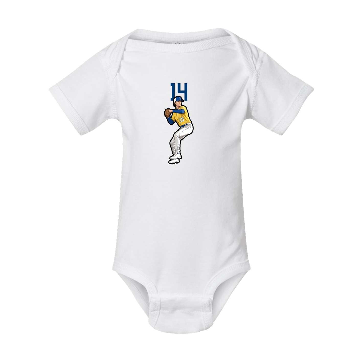 Baby Onesie — Number Top in White
