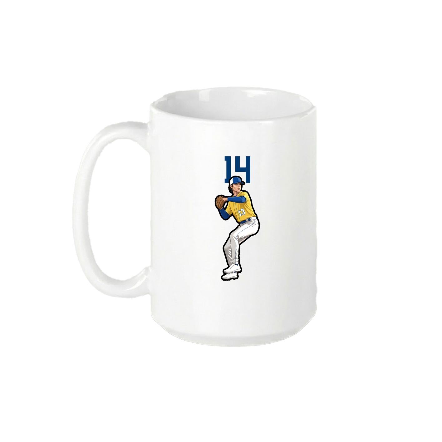 15oz Coffee Mug — Number Top in White