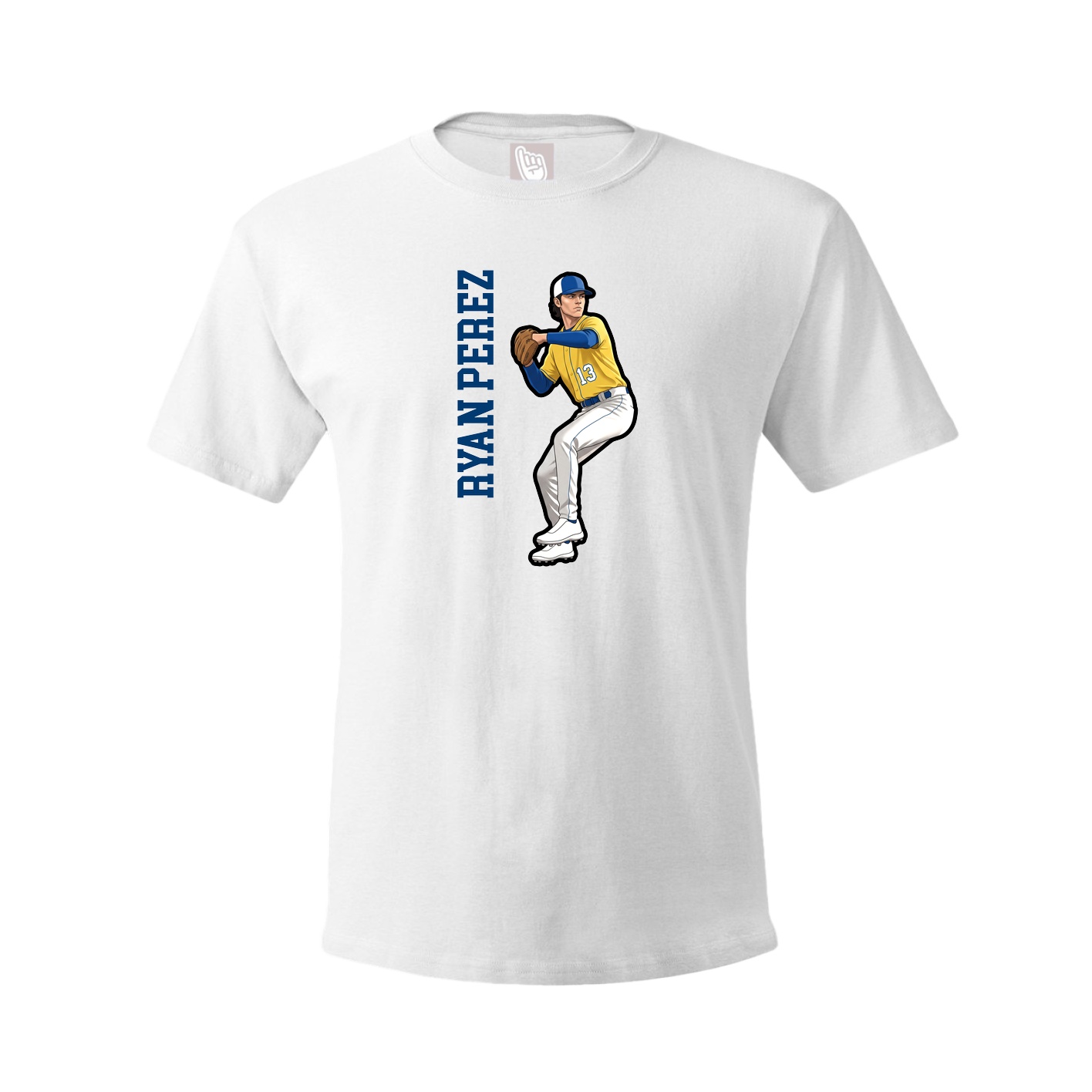 Youth Tee — Name Vertical in White