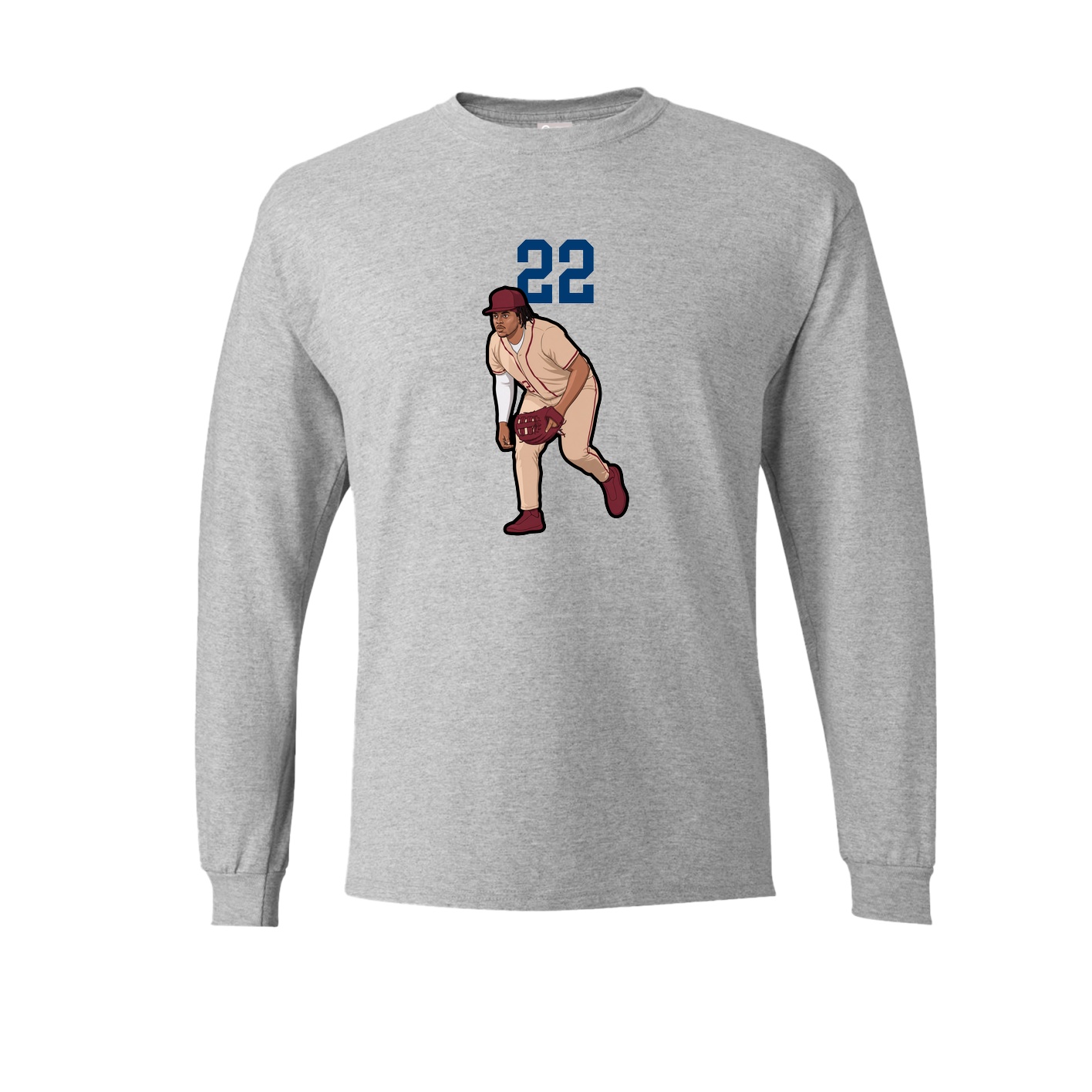 Long Sleeve Tee — Number Top in Grey