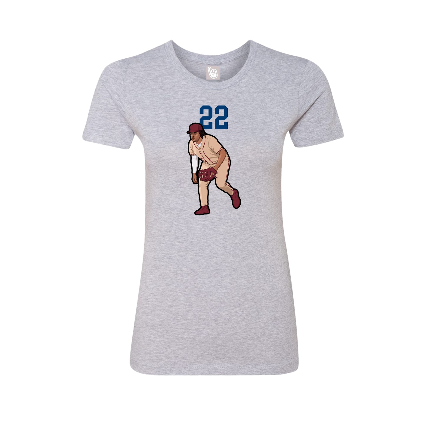 Fitted Women's Tee — Number Top in Grey