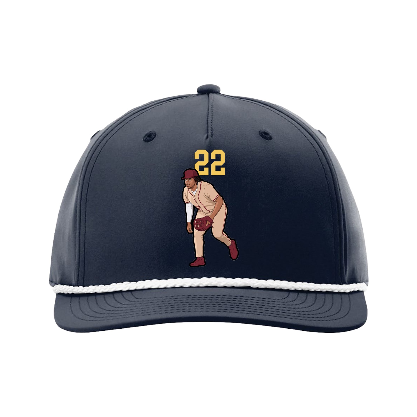 Five-Panel Classic Rope Cap — Number Top in Navy