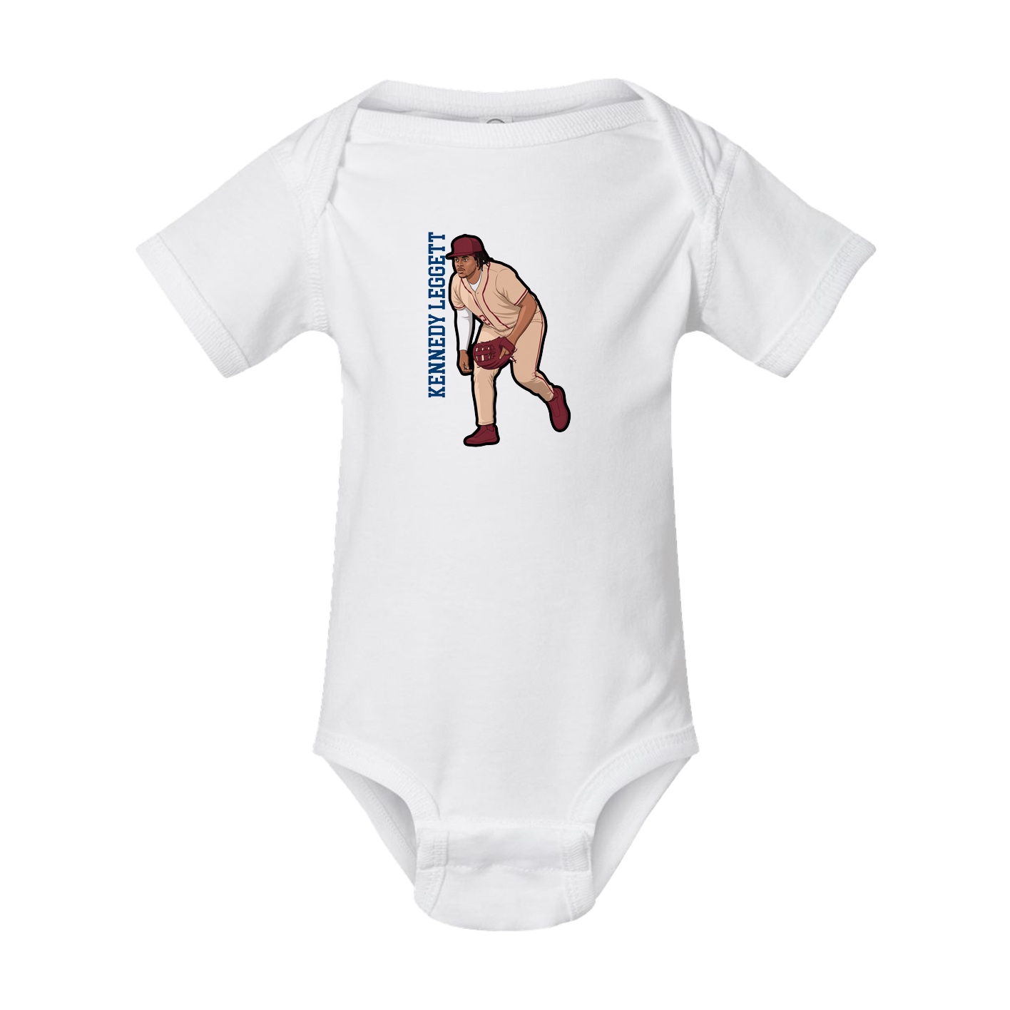 Baby Onesie — Name Vertical in White