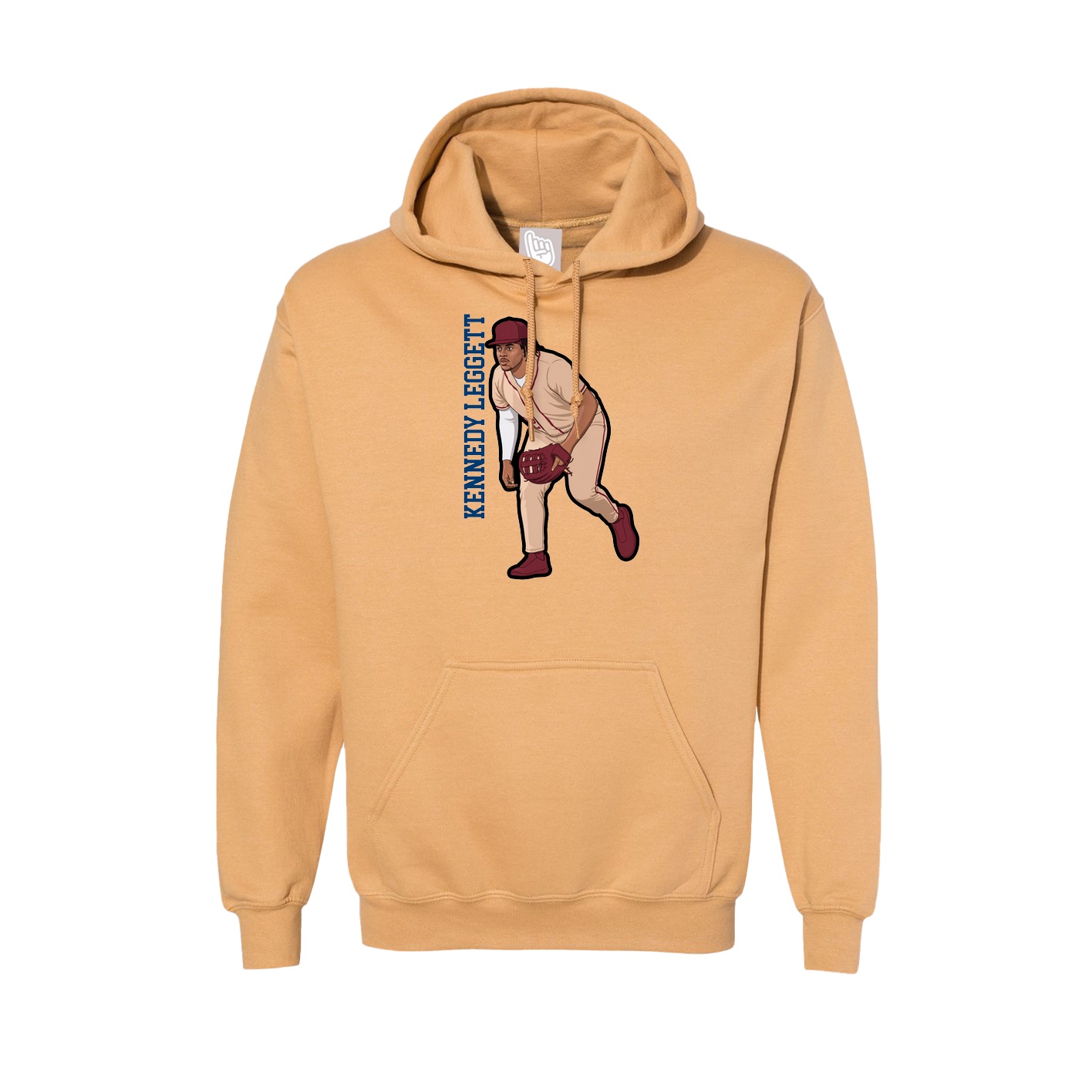 Hoodie — Name Vertical in Vegas Gold