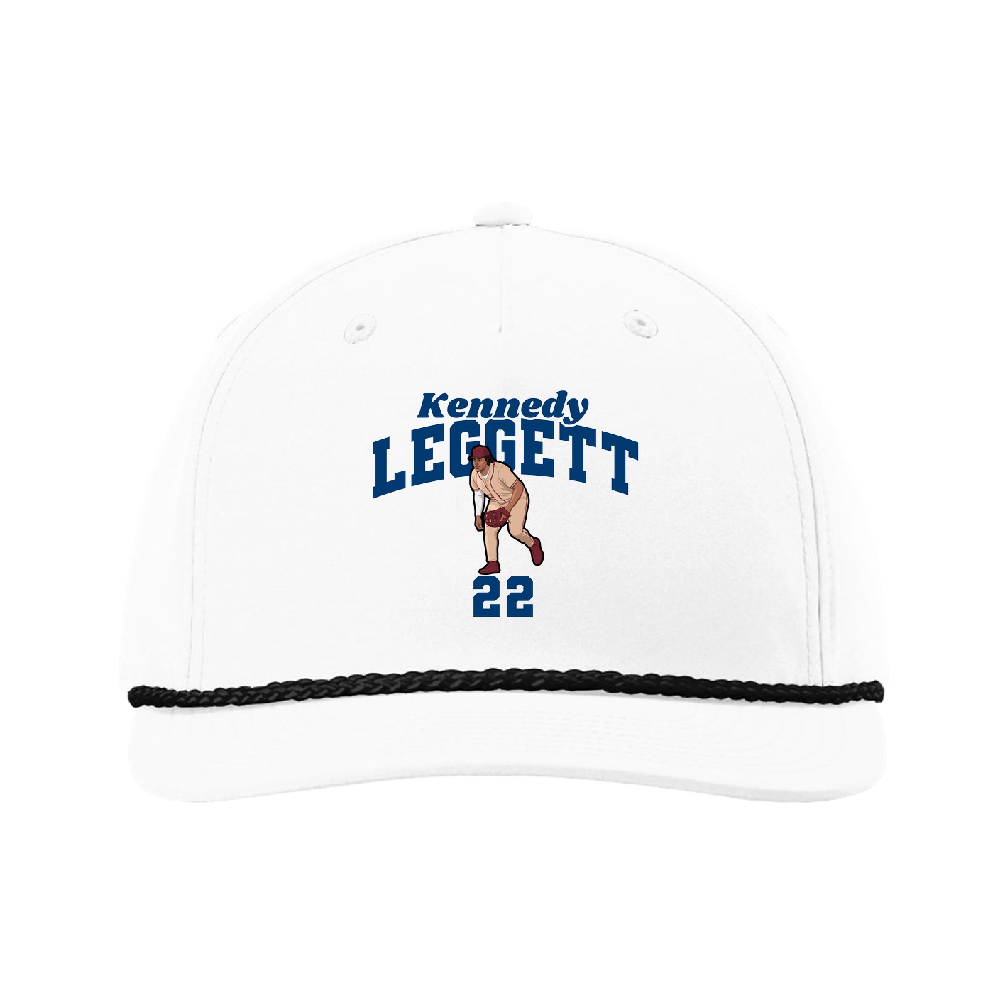 Five-Panel Classic Rope Cap — Signature Arch in White