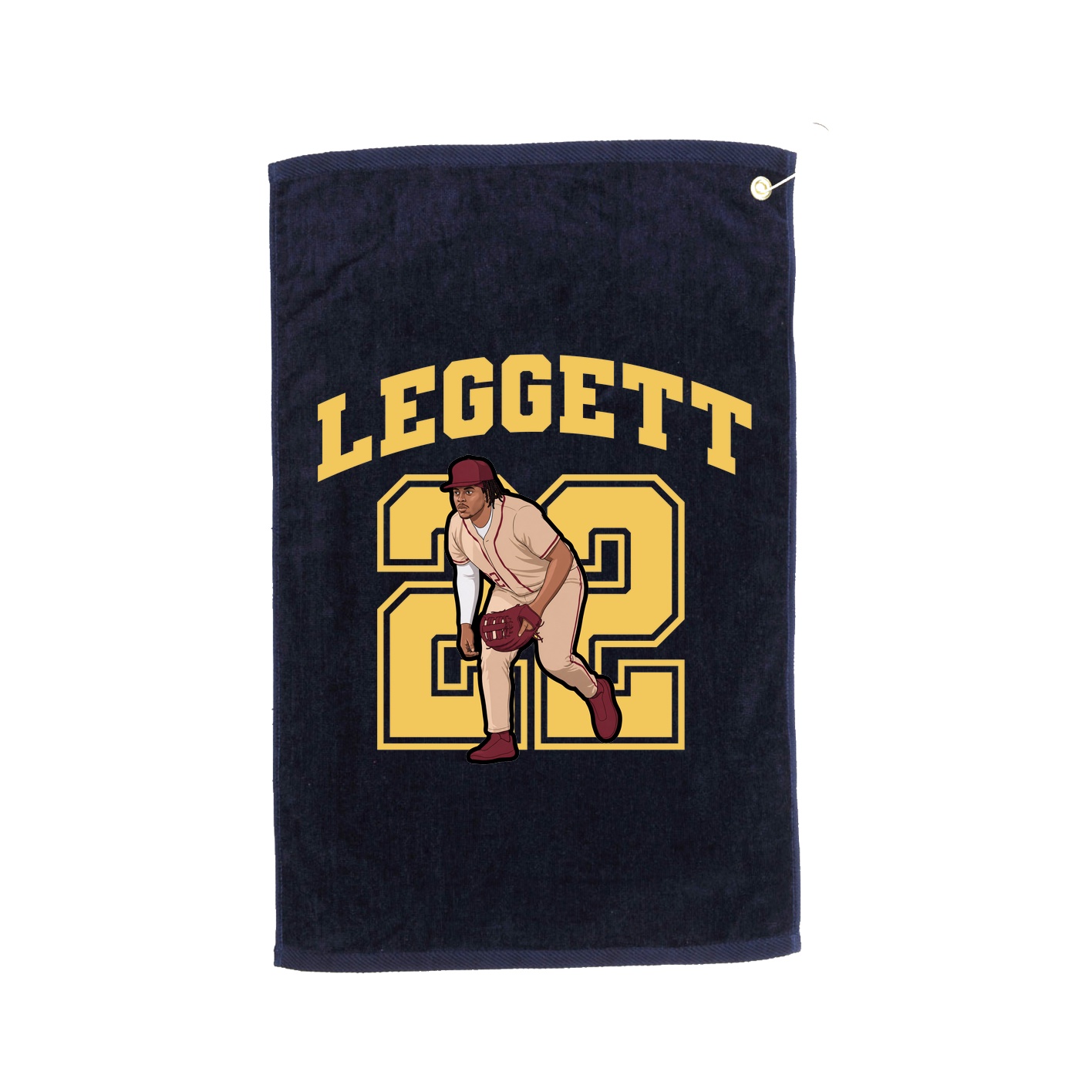 Golf Towel — Number in Navy