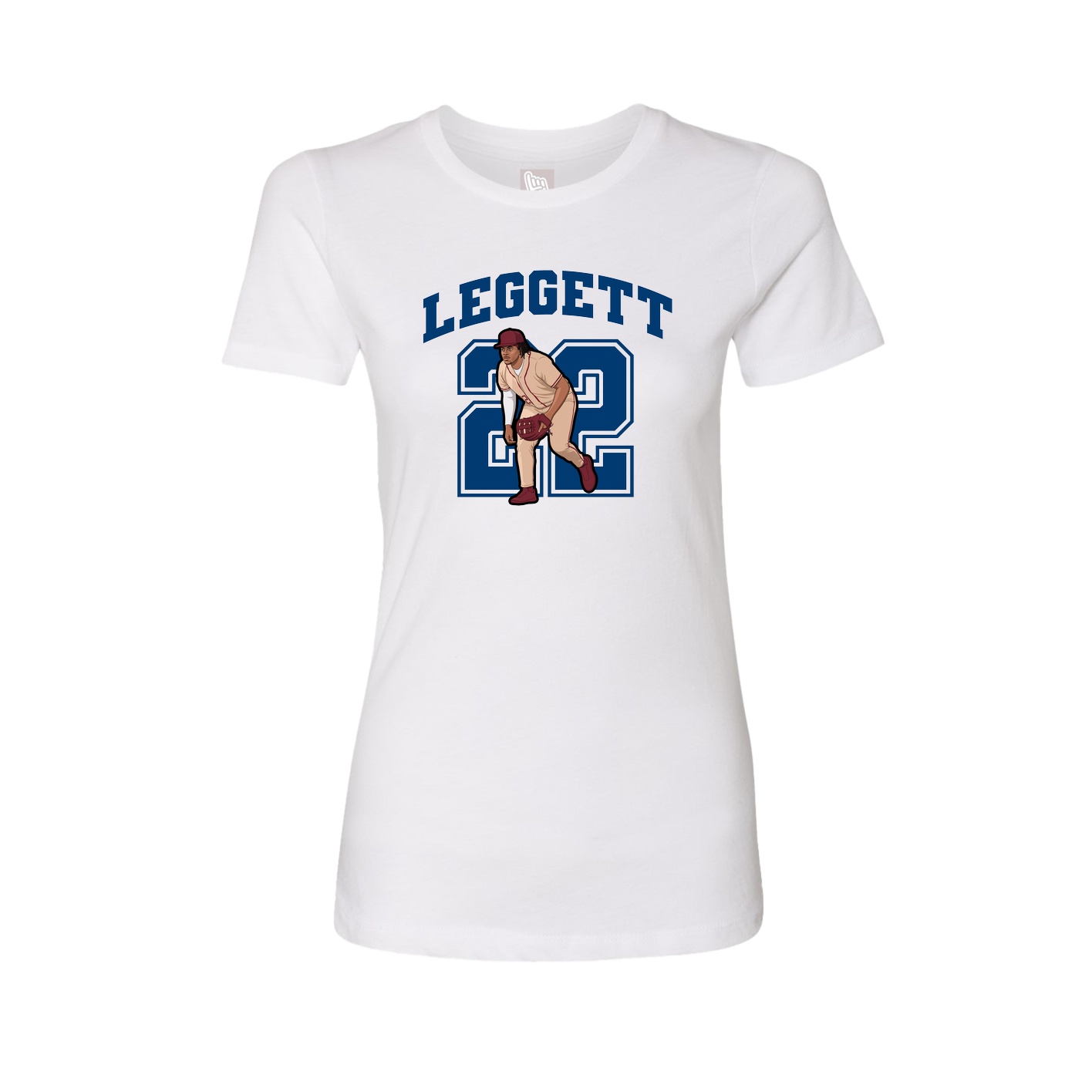 Fitted Women's Tee — Number in White