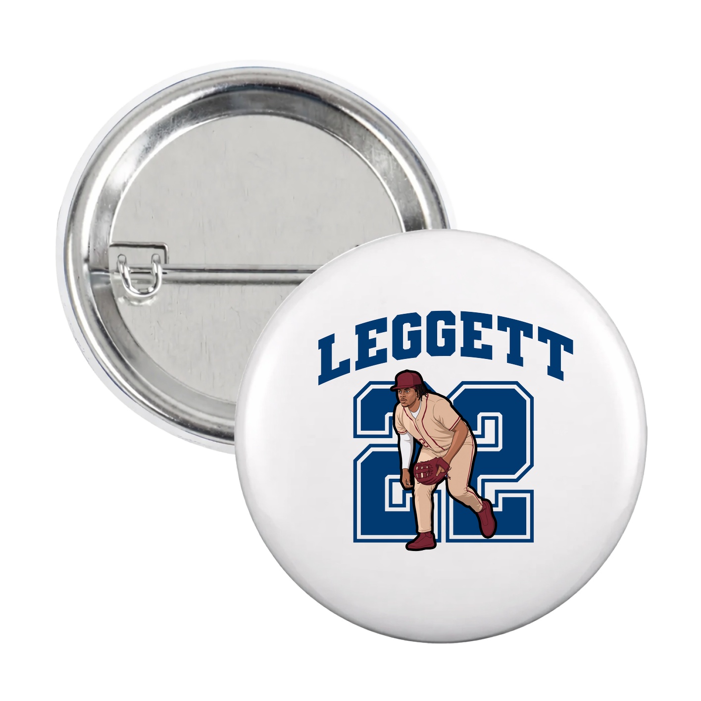 Game Day Button — Number in White
