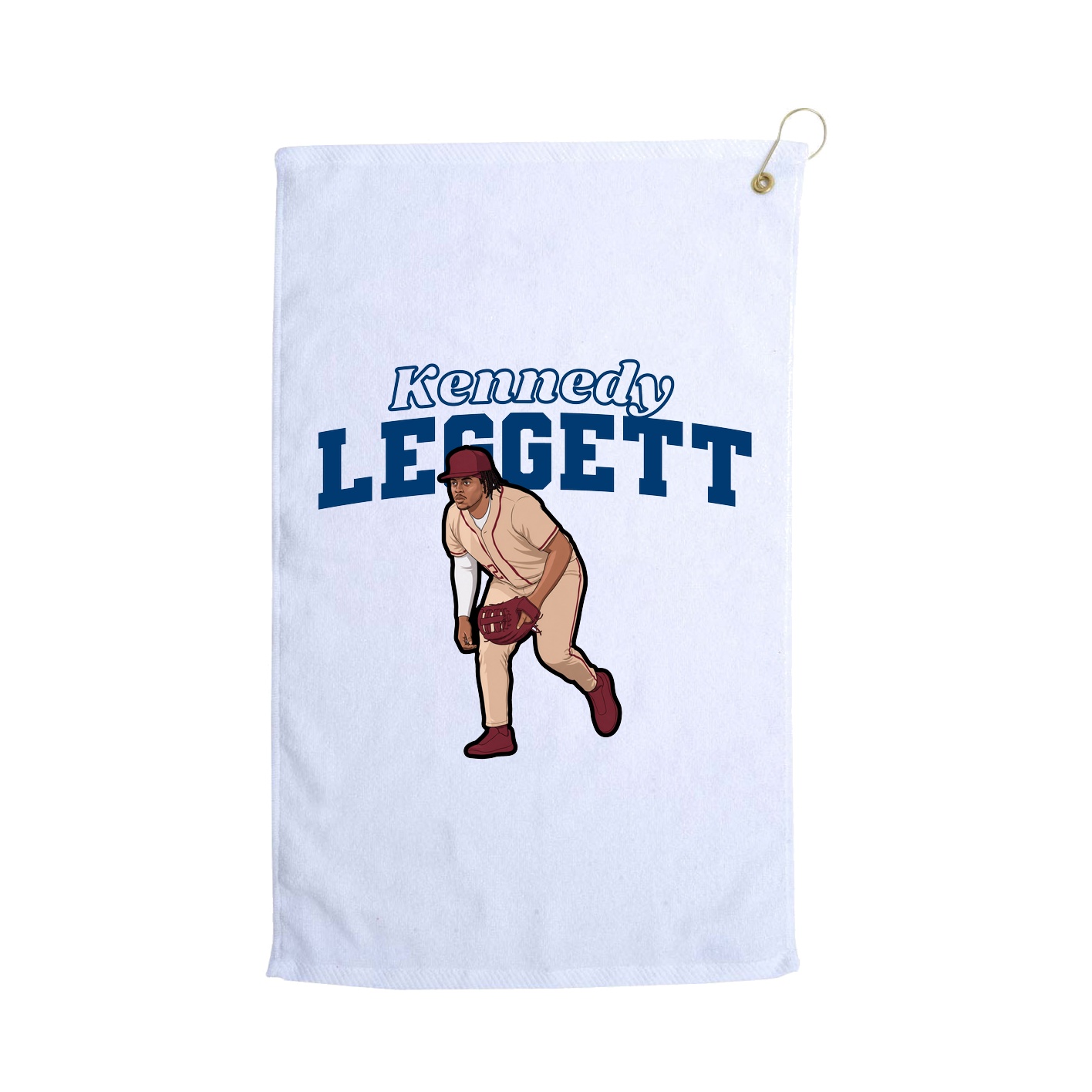 Golf Towel — Name Arch in White
