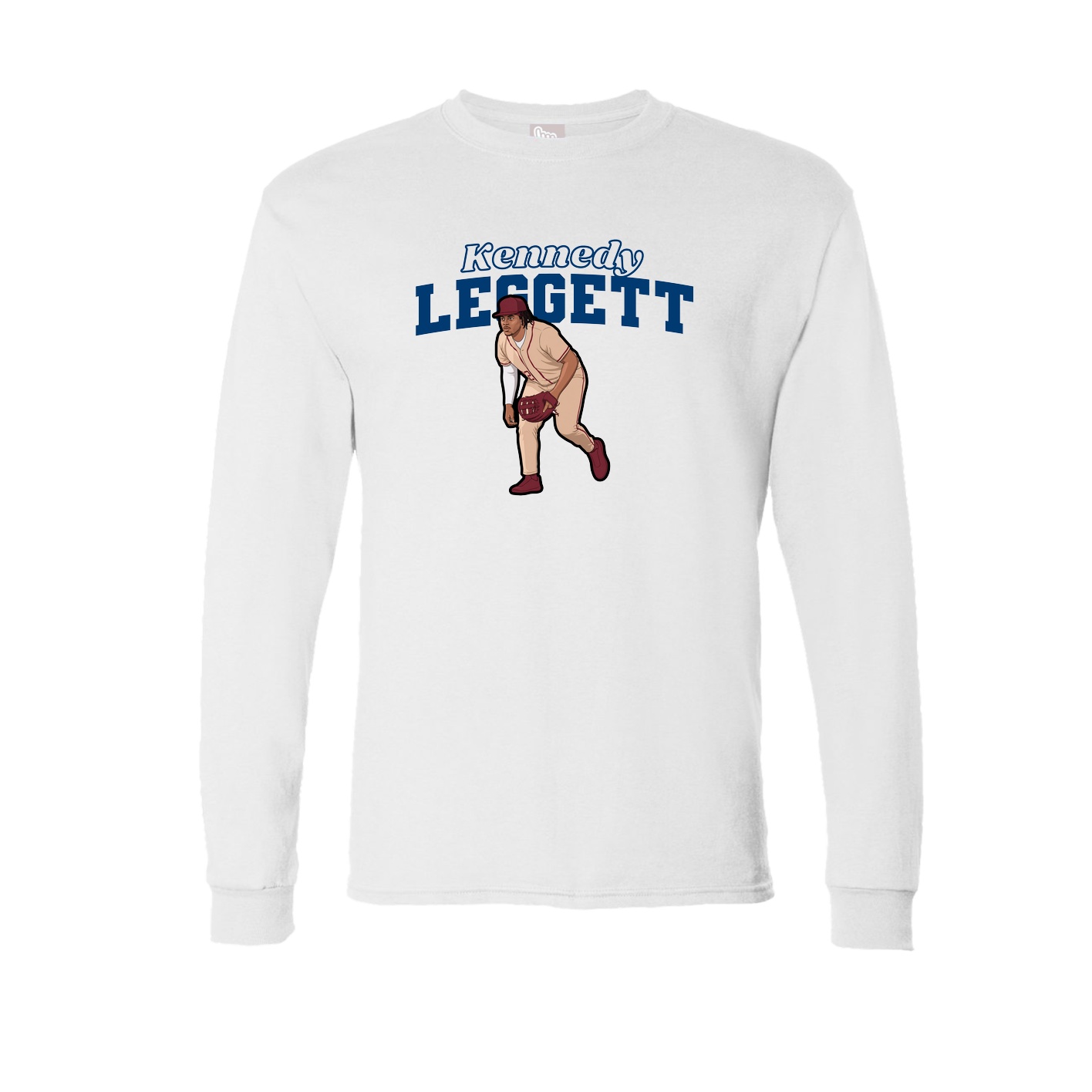 Long Sleeve Tee — Name Arch in White