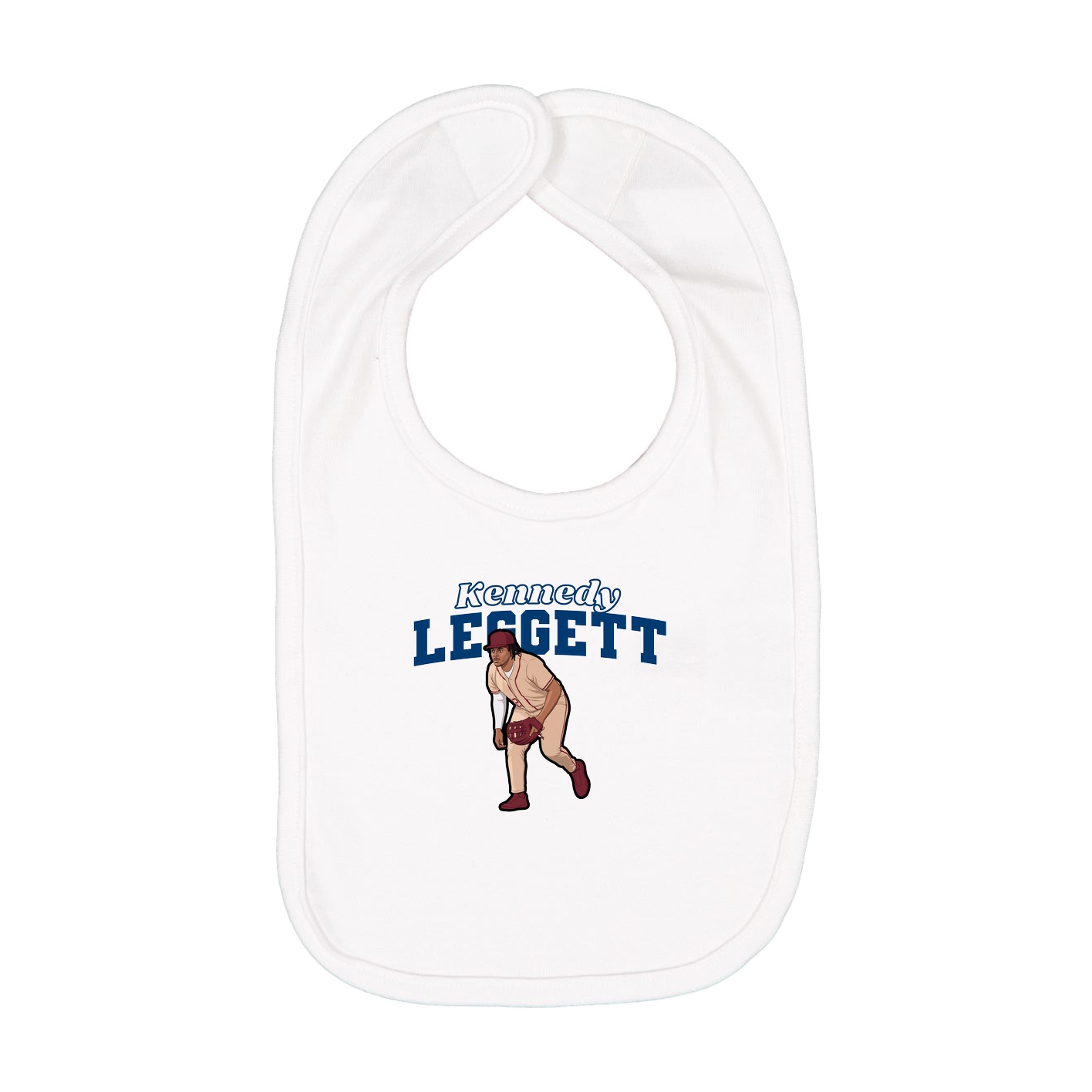 Infant Bib — Name Arch in White
