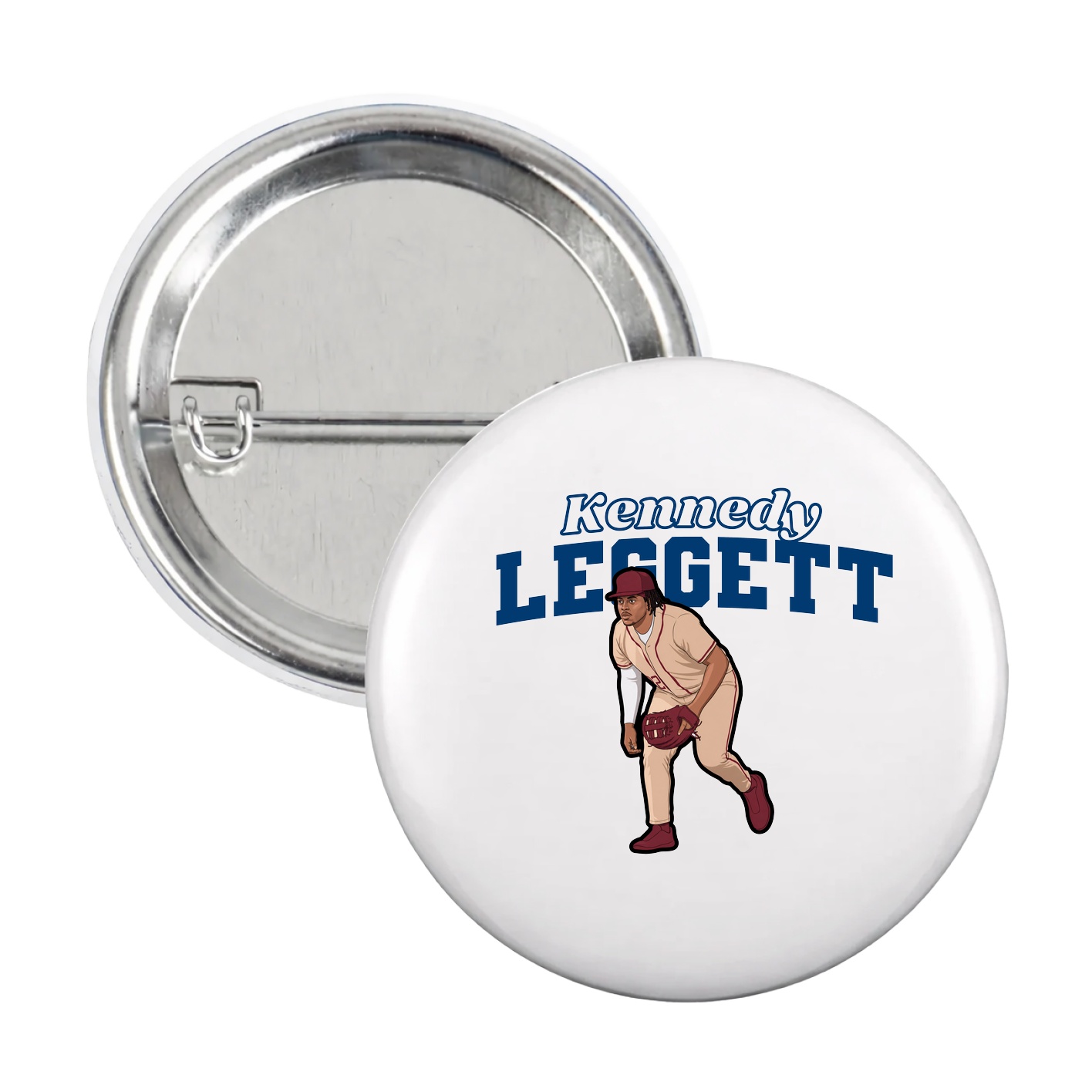 Game Day Button — Name Arch in White
