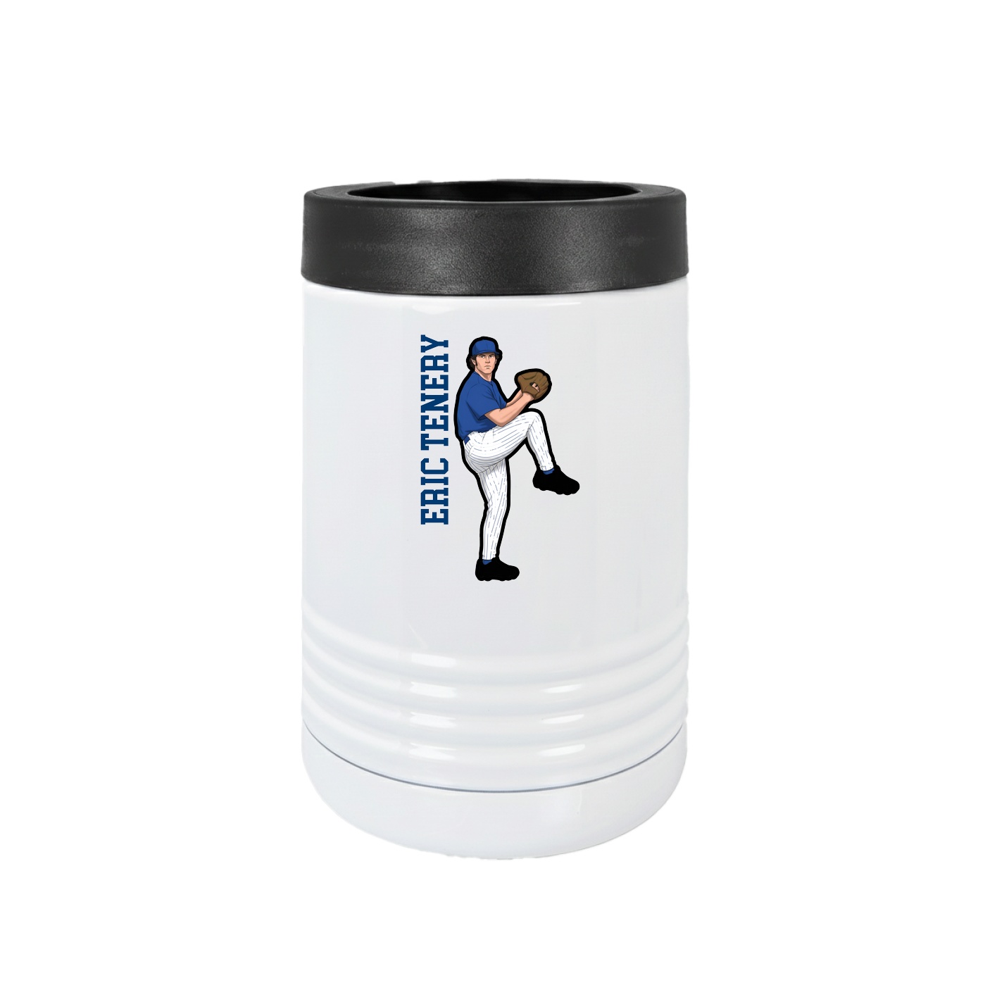 Beverage Holder — Name Vertical in White