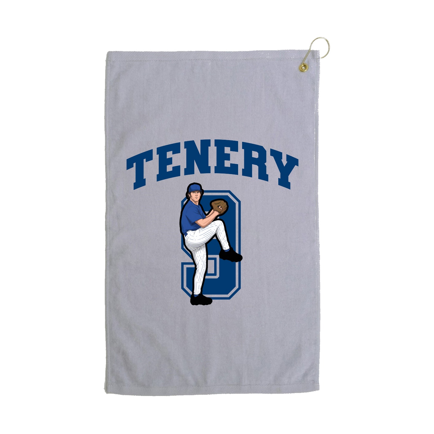 Golf Towel — Number in Grey