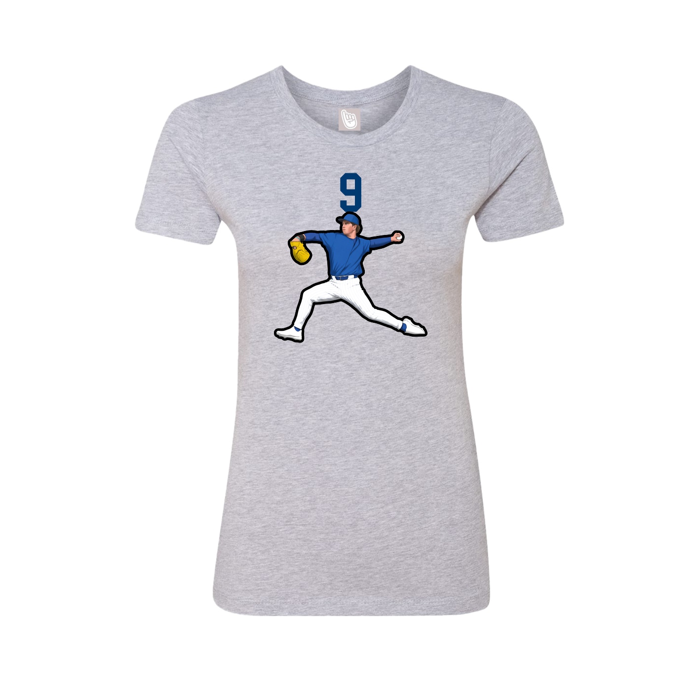 Fitted Women's Tee — Number Top in Grey