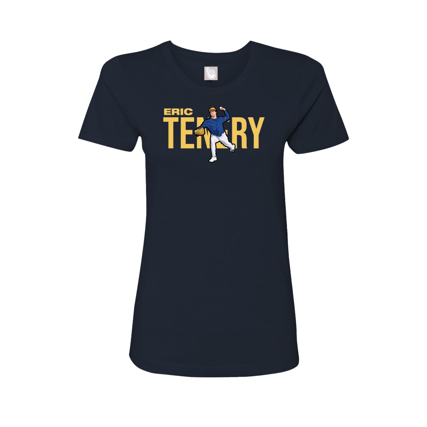 Fitted Women's Tee — Player Name in Navy