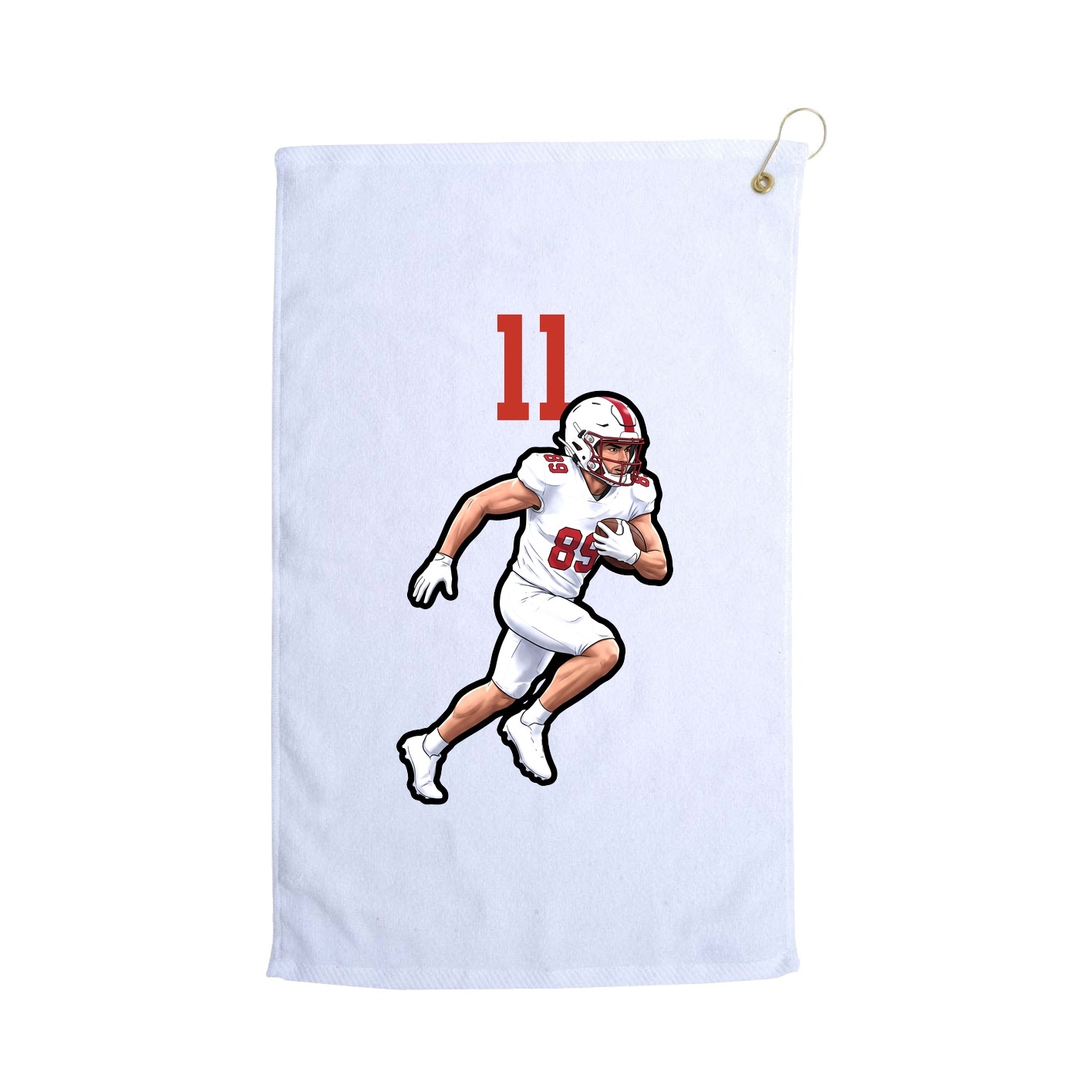 Golf Towel — Number Top in White