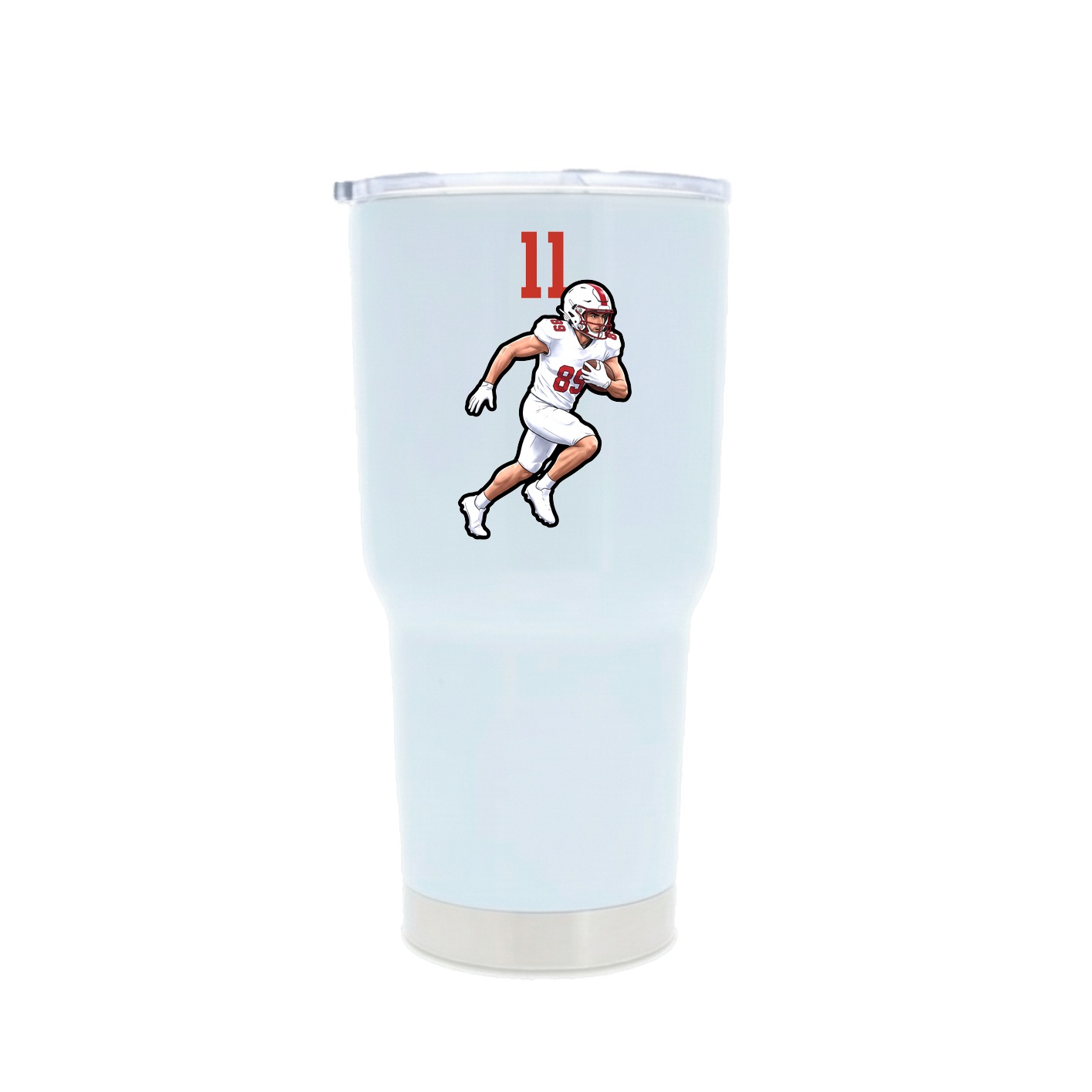 30oz Stainless Steel Tumbler — Number Top in White