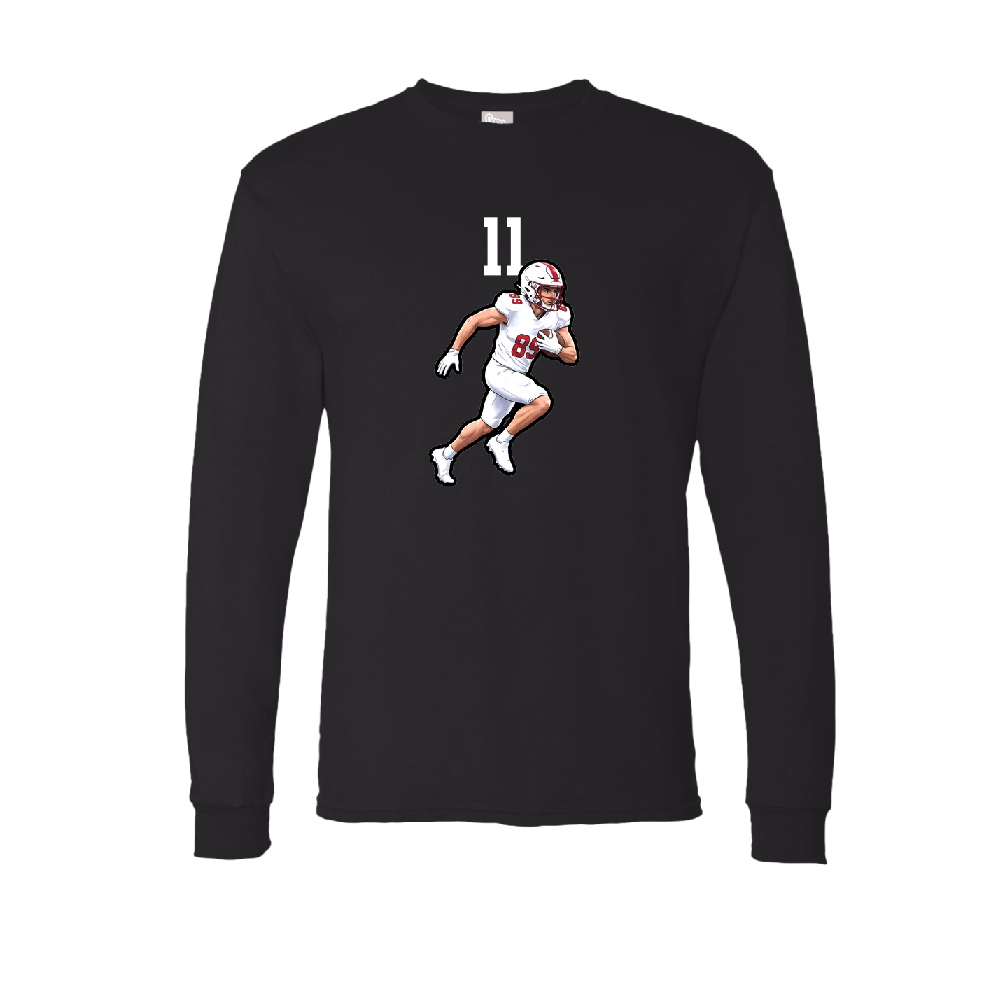 Long Sleeve Tee — Number Top in Black