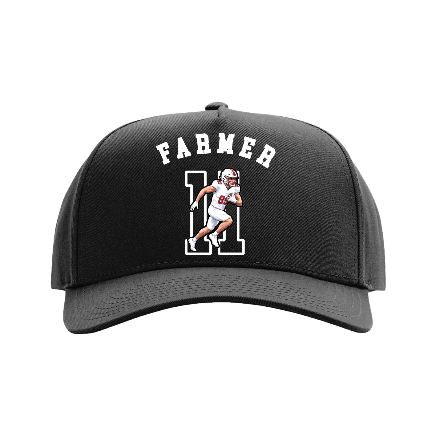 Full Fabric Five-Panel Champ Cap — Shirsey Arch in Black