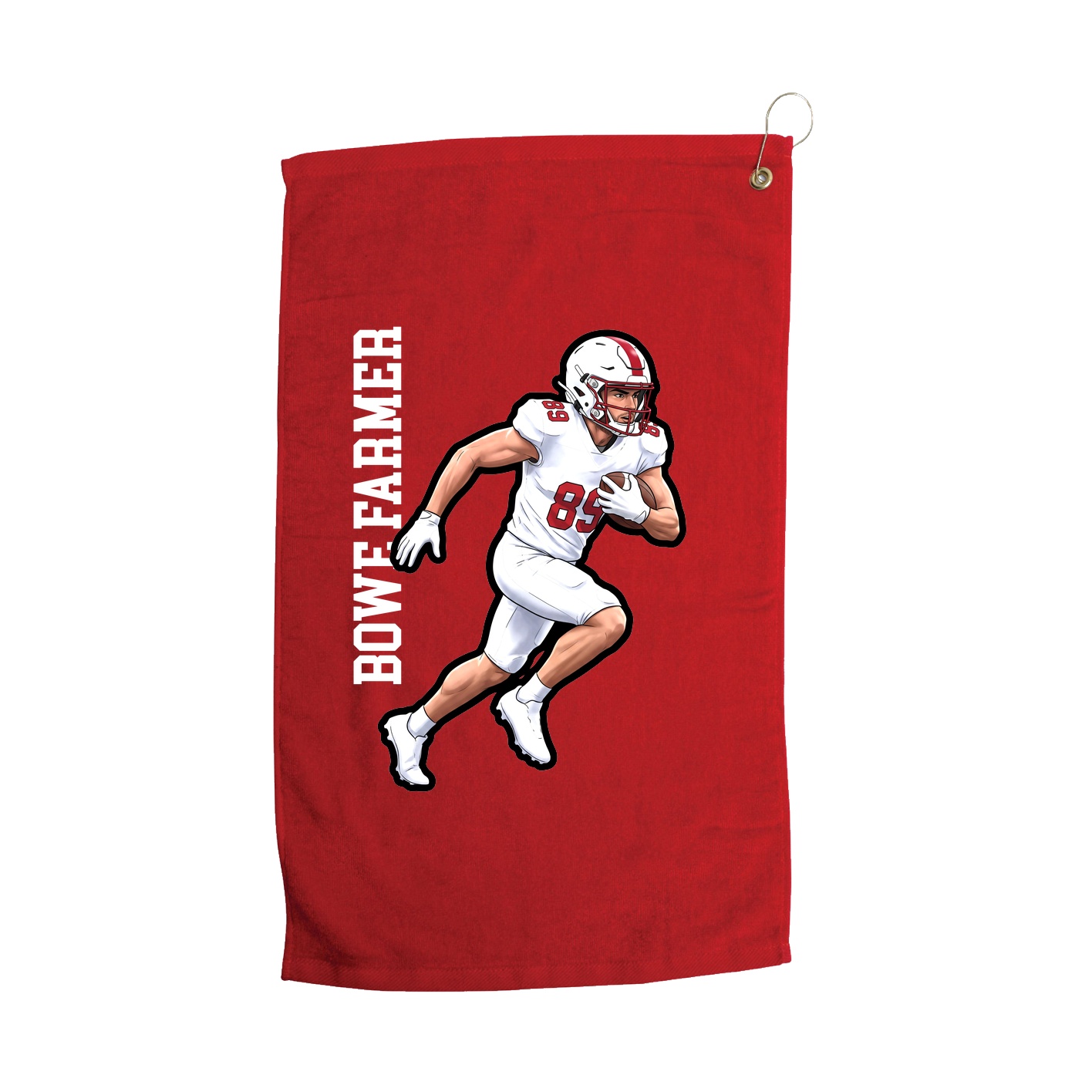 Golf Towel — Name Vertical in Red