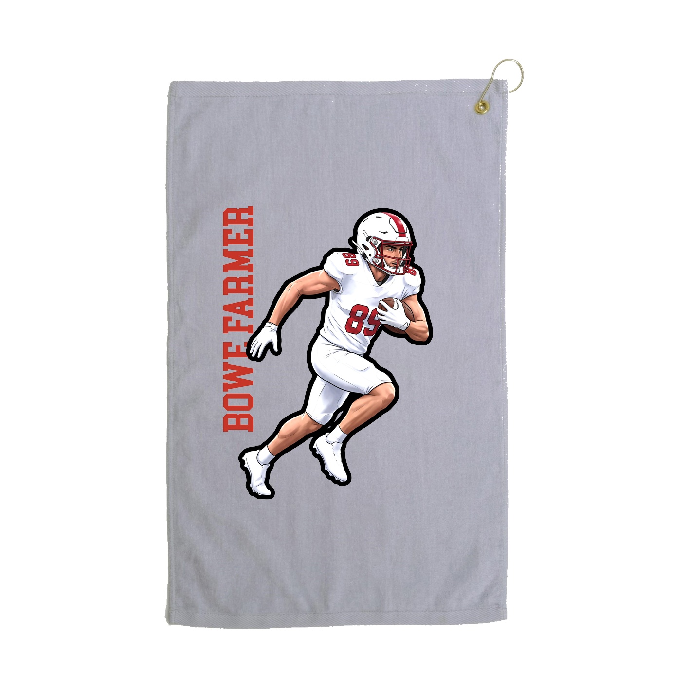 Golf Towel — Name Vertical in Grey