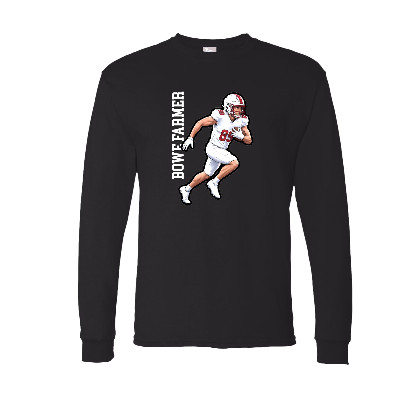 Long Sleeve Tee — Name Vertical in Black