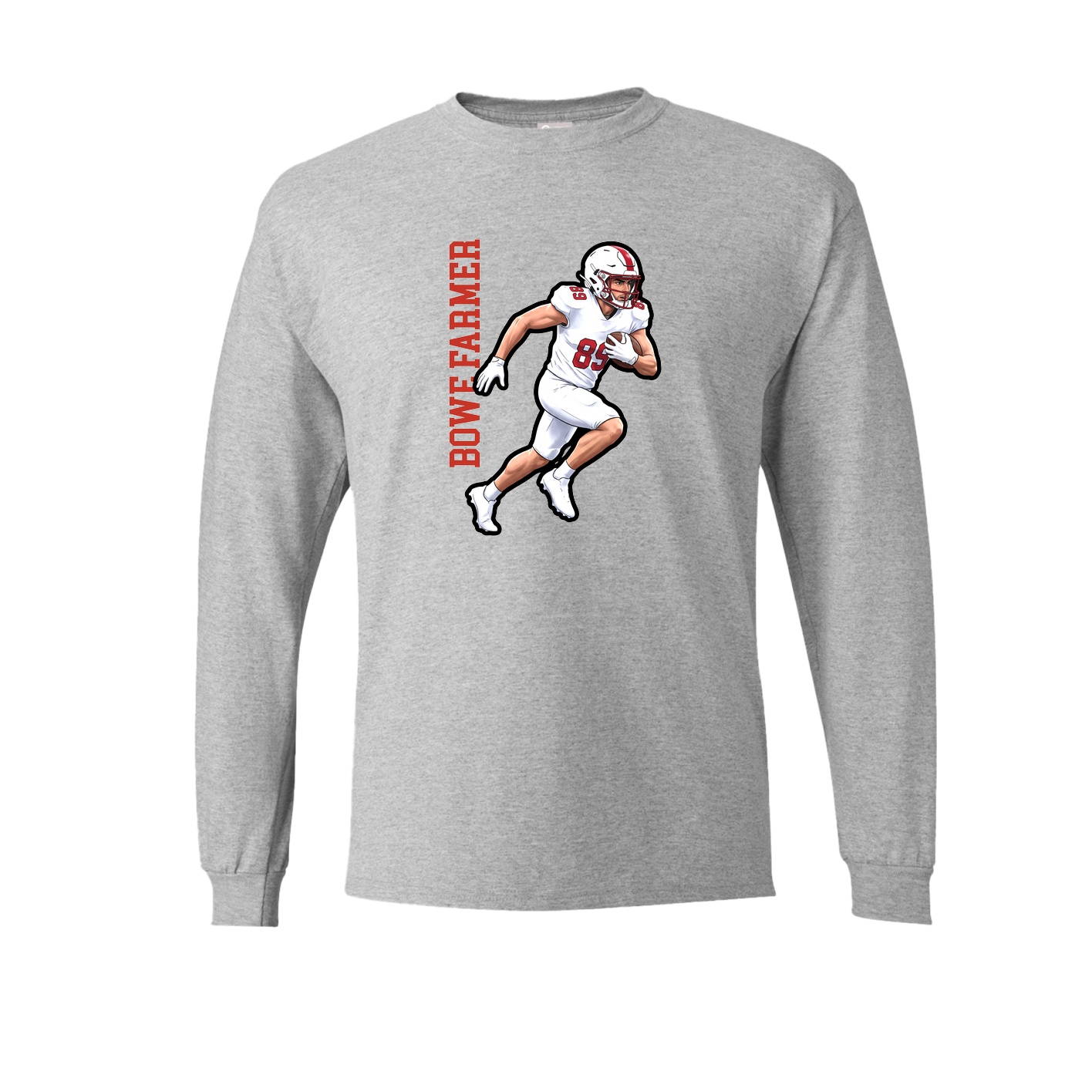 Long Sleeve Tee — Name Vertical in Grey