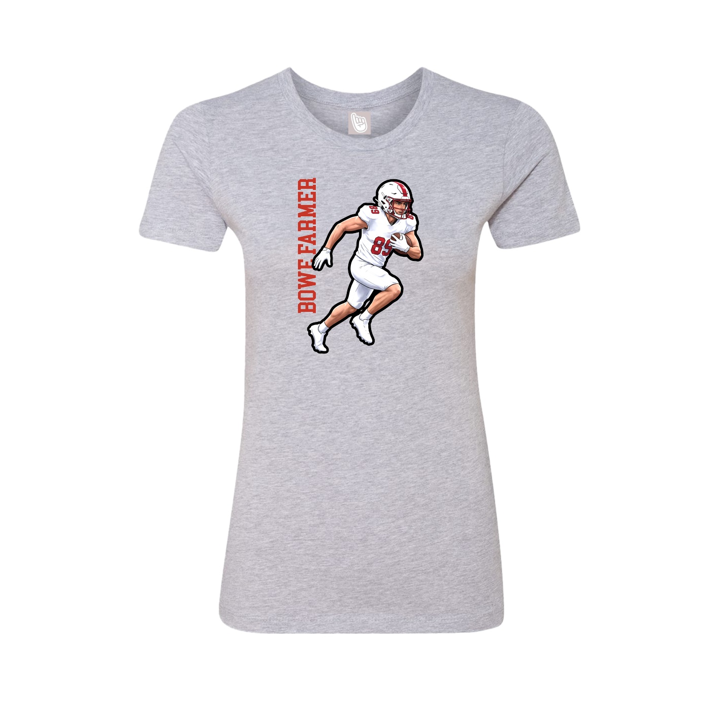Womens Tee — Name Vertical in Grey