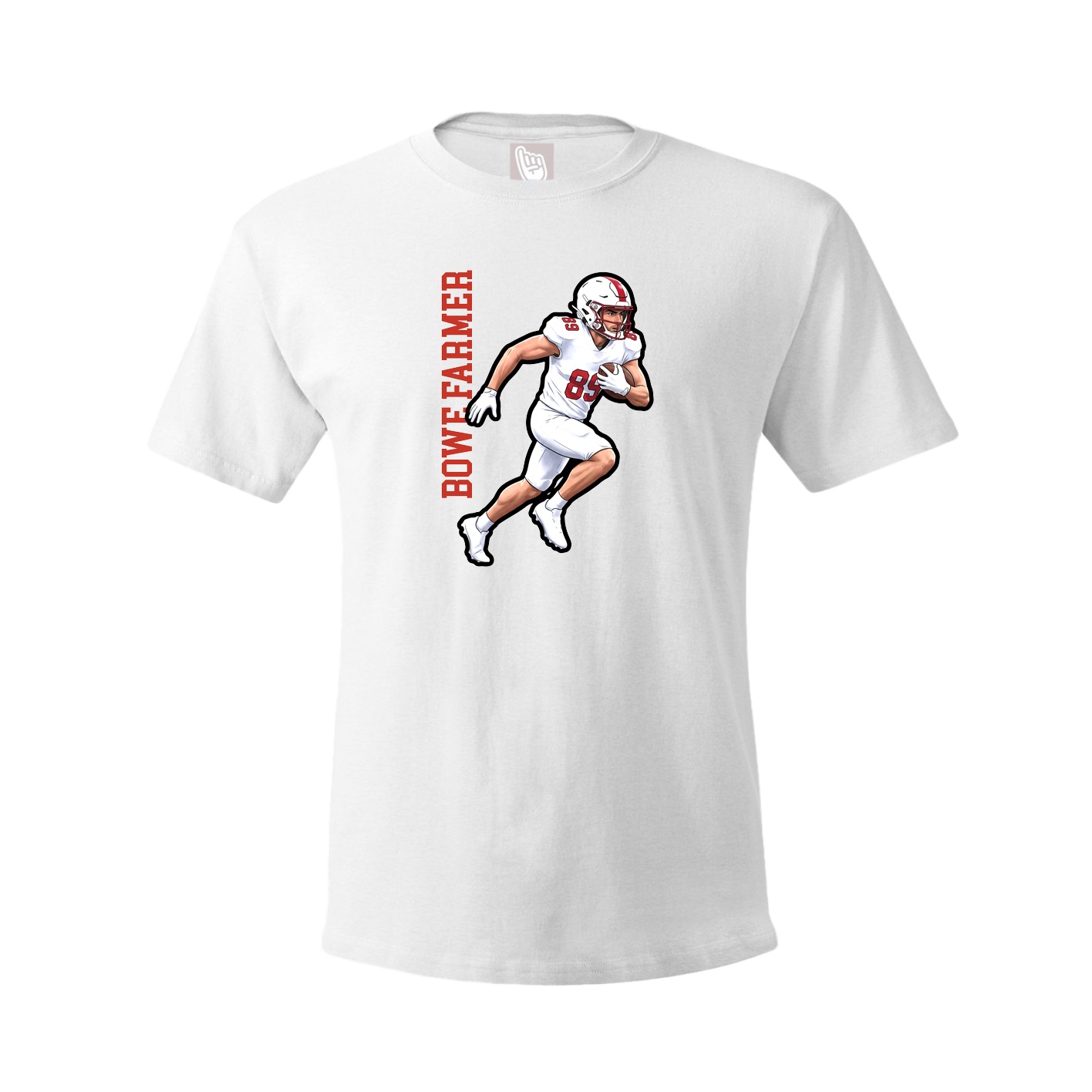 Youth Tee — Name Vertical in White
