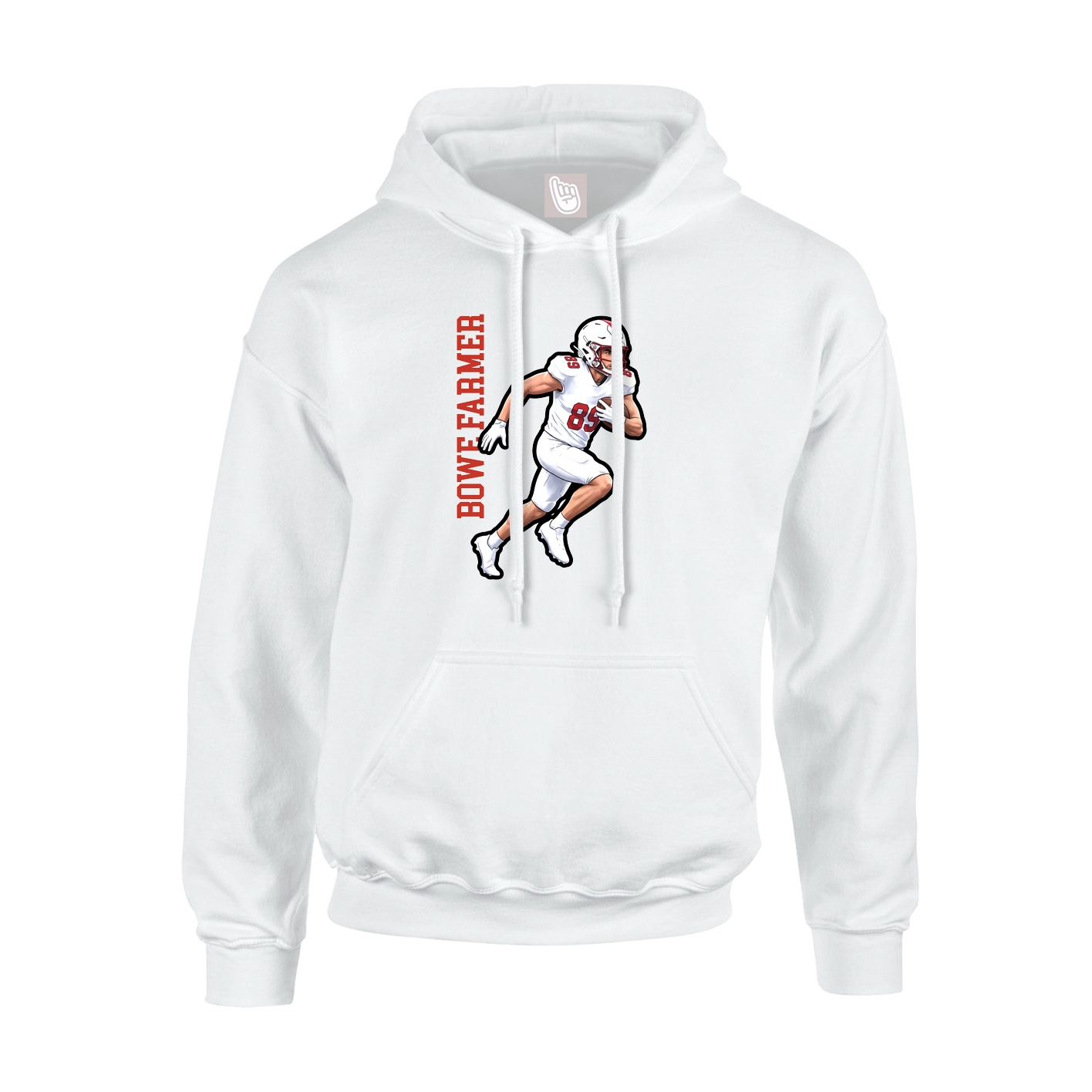 Hoodie — Name Vertical in White