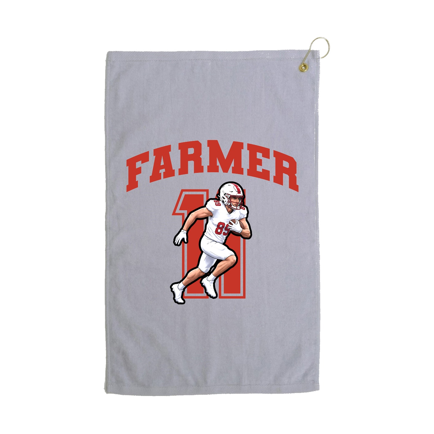 Golf Towel — Number in Grey
