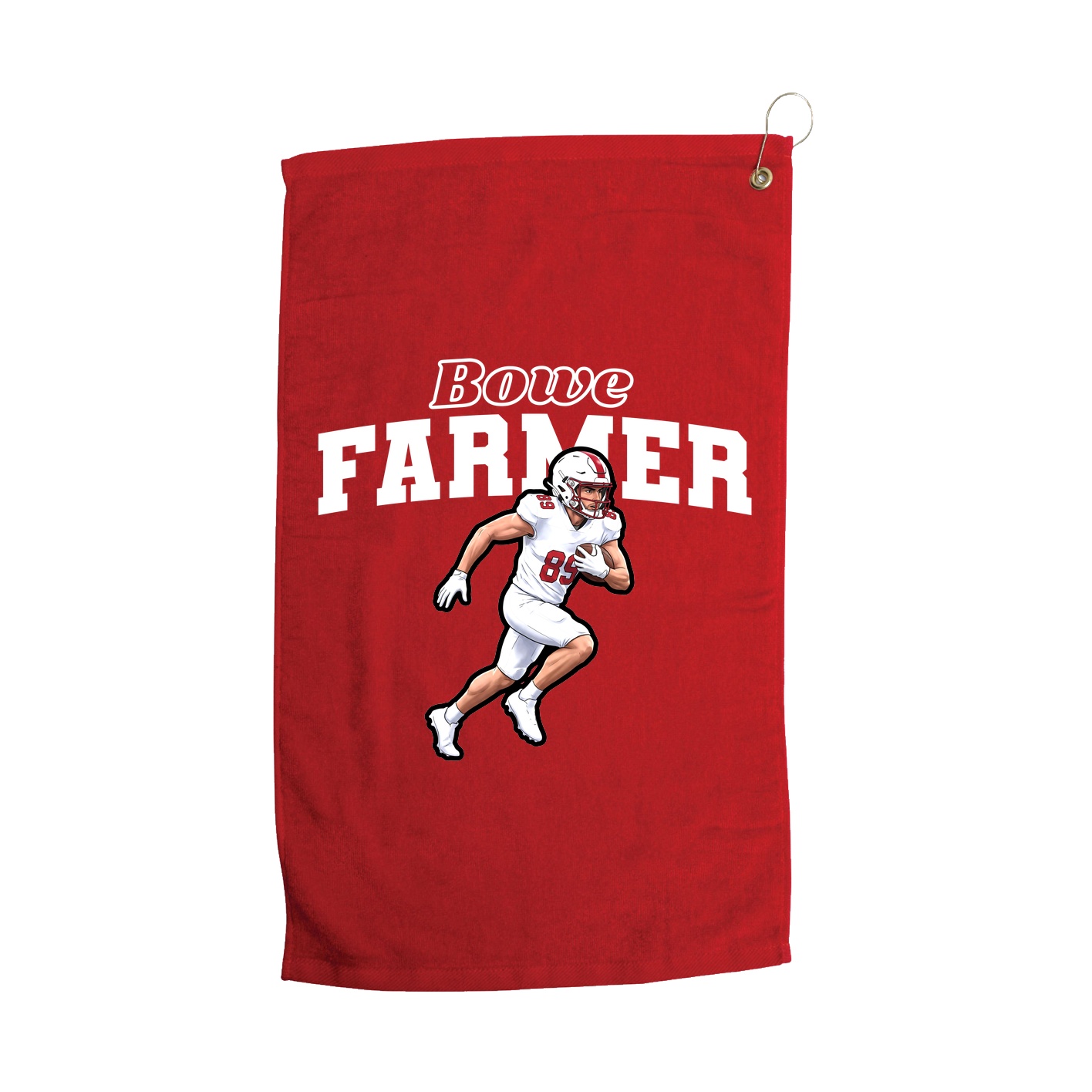 Golf Towel — Name Arch in Red