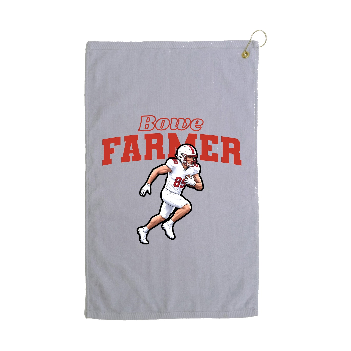 Golf Towel — Name Arch in Grey