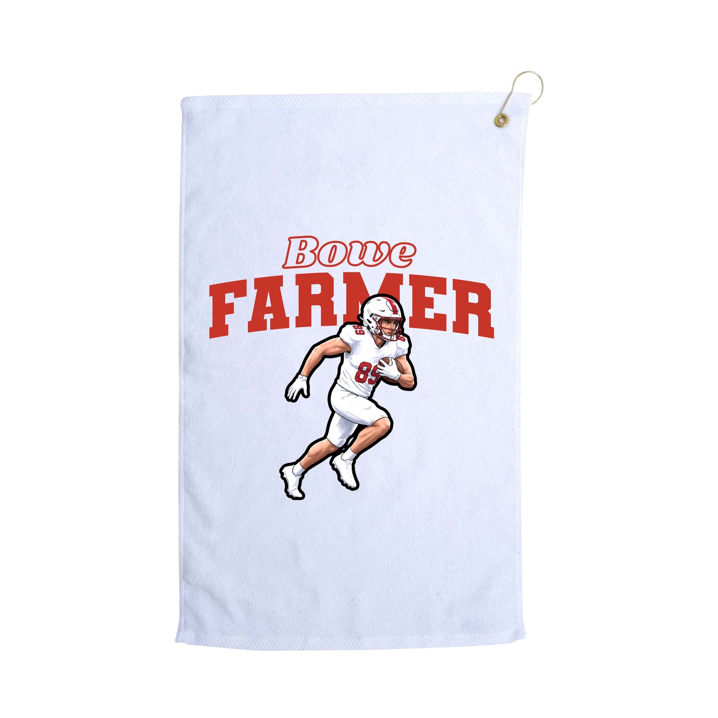 Golf Towel — Name Arch in White