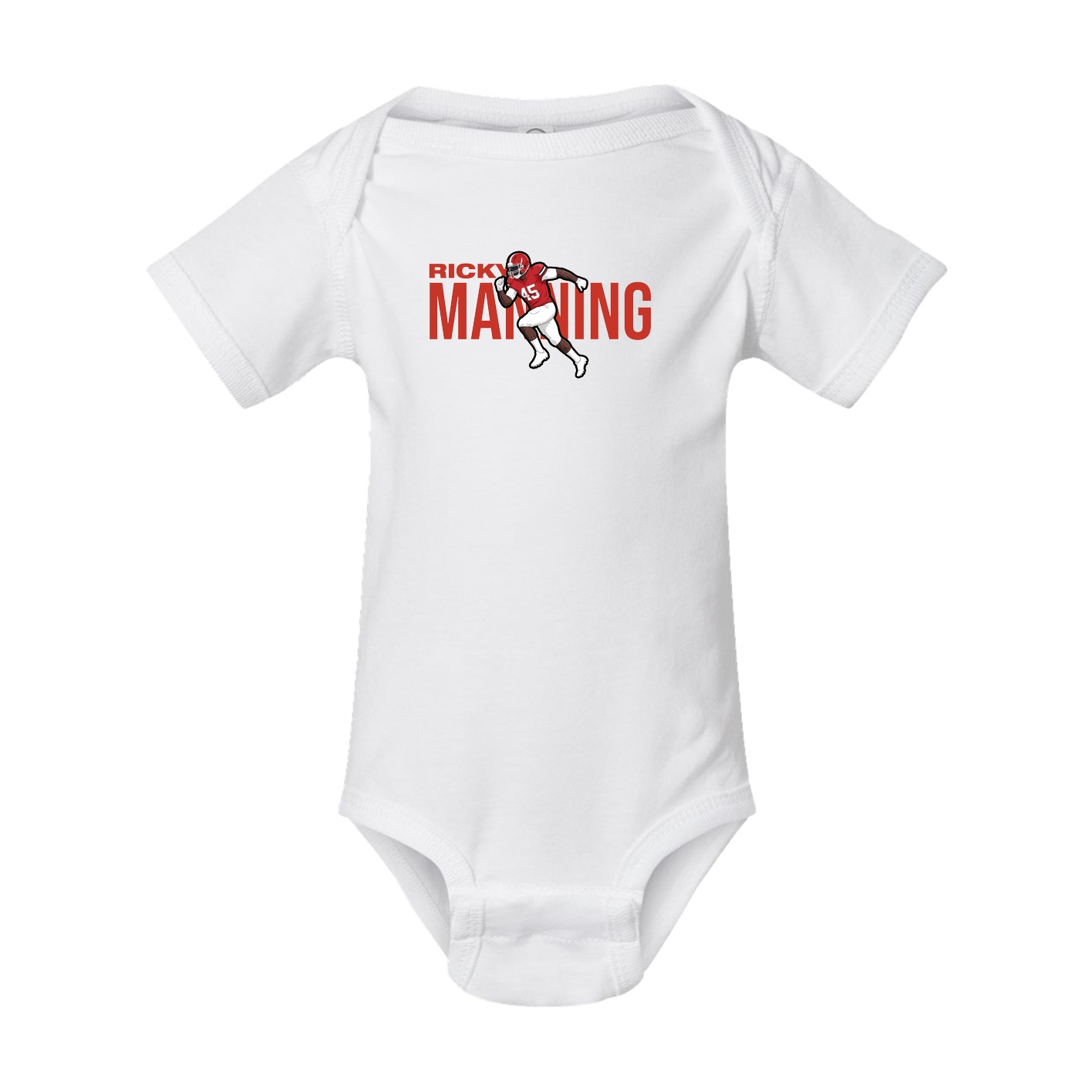 Baby Onesie — Player Name in White